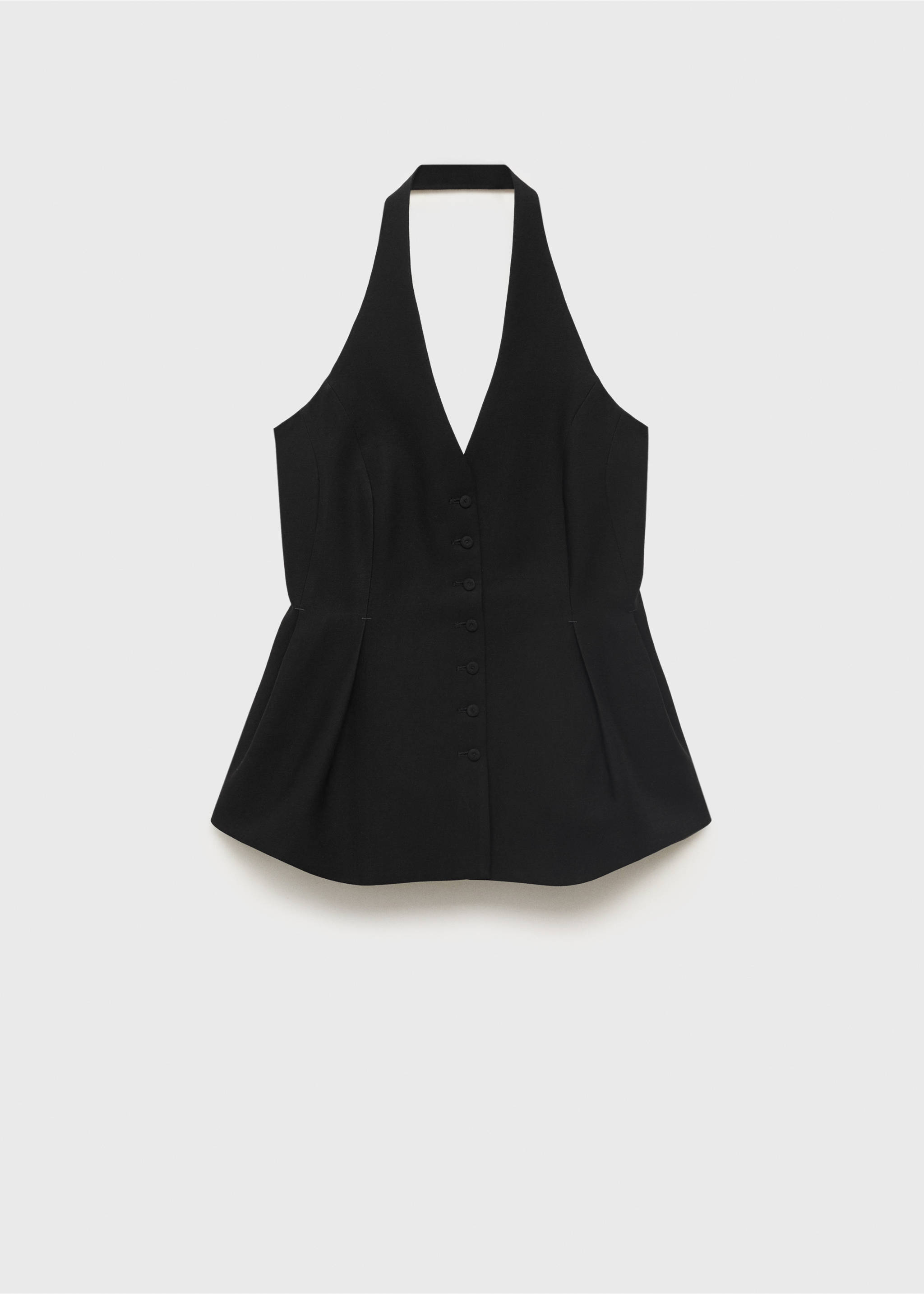 Gilet péplum avec col à emmanchures américaines - Article sans modèle, Noir. Ref: 17052038-00.