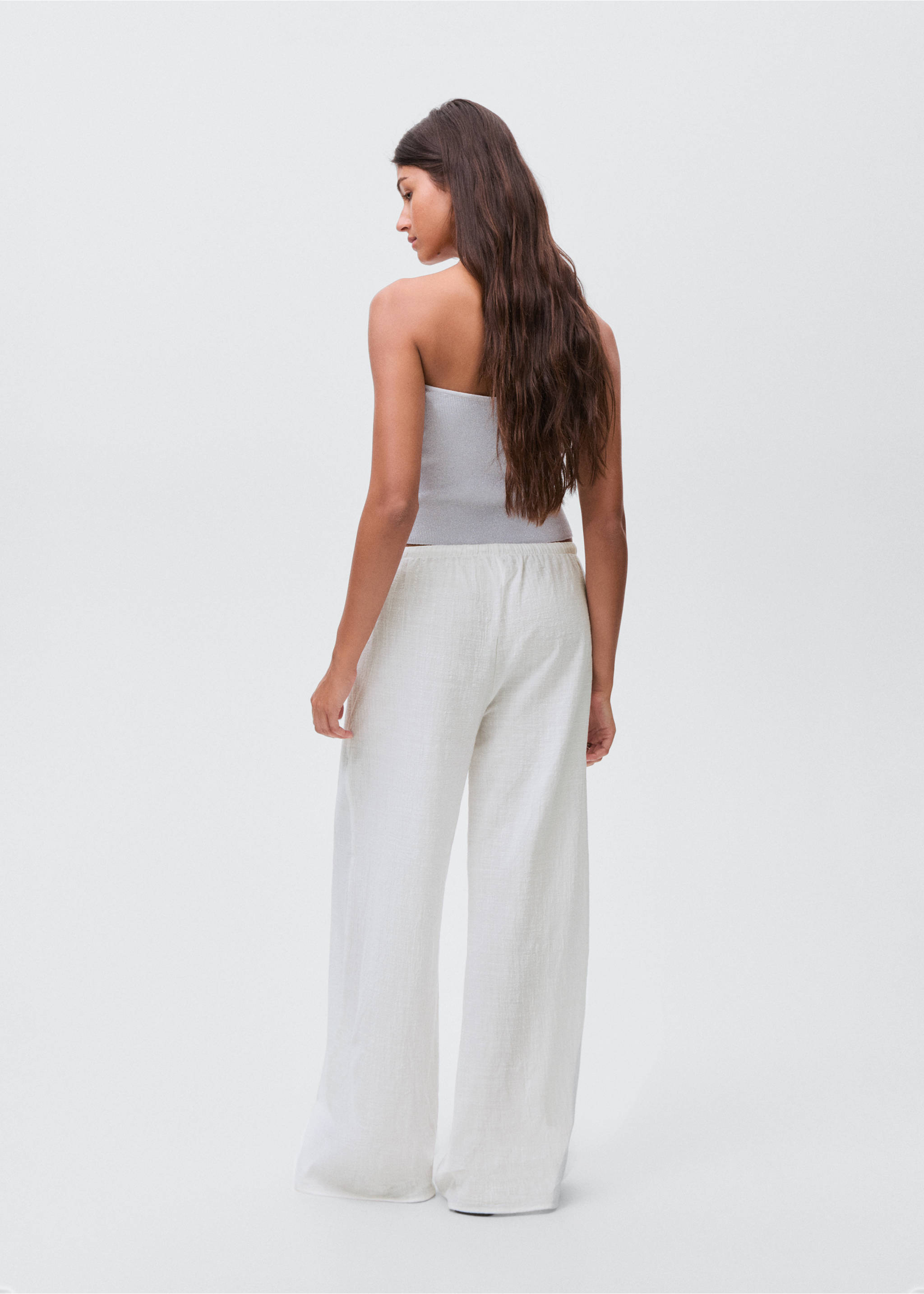 Organic cotton trousers - Reverse of the article, Off White. Ref: 17052040-00.