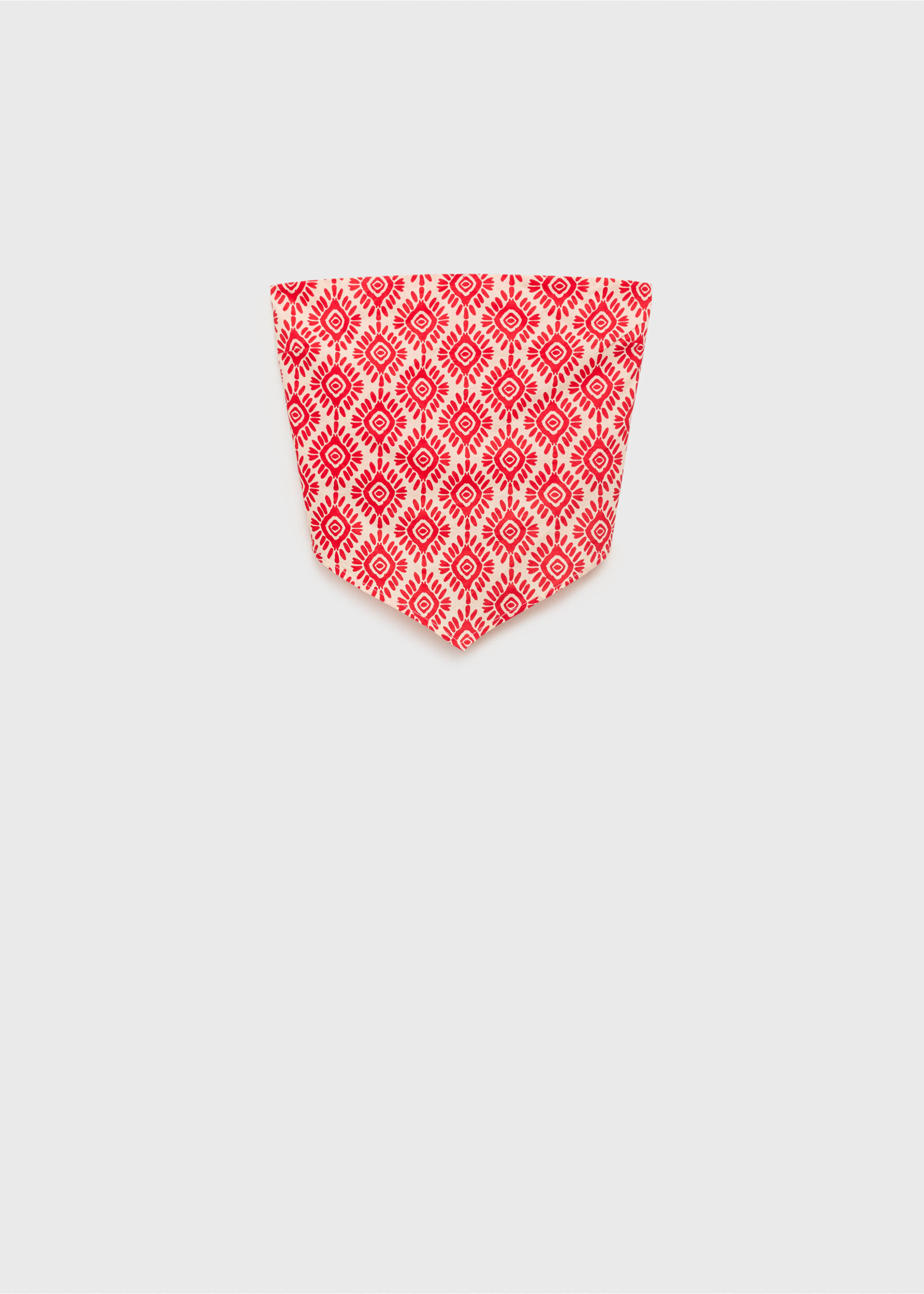 Printed V-neck top - Article without model, Red. Ref: 17052533-00.