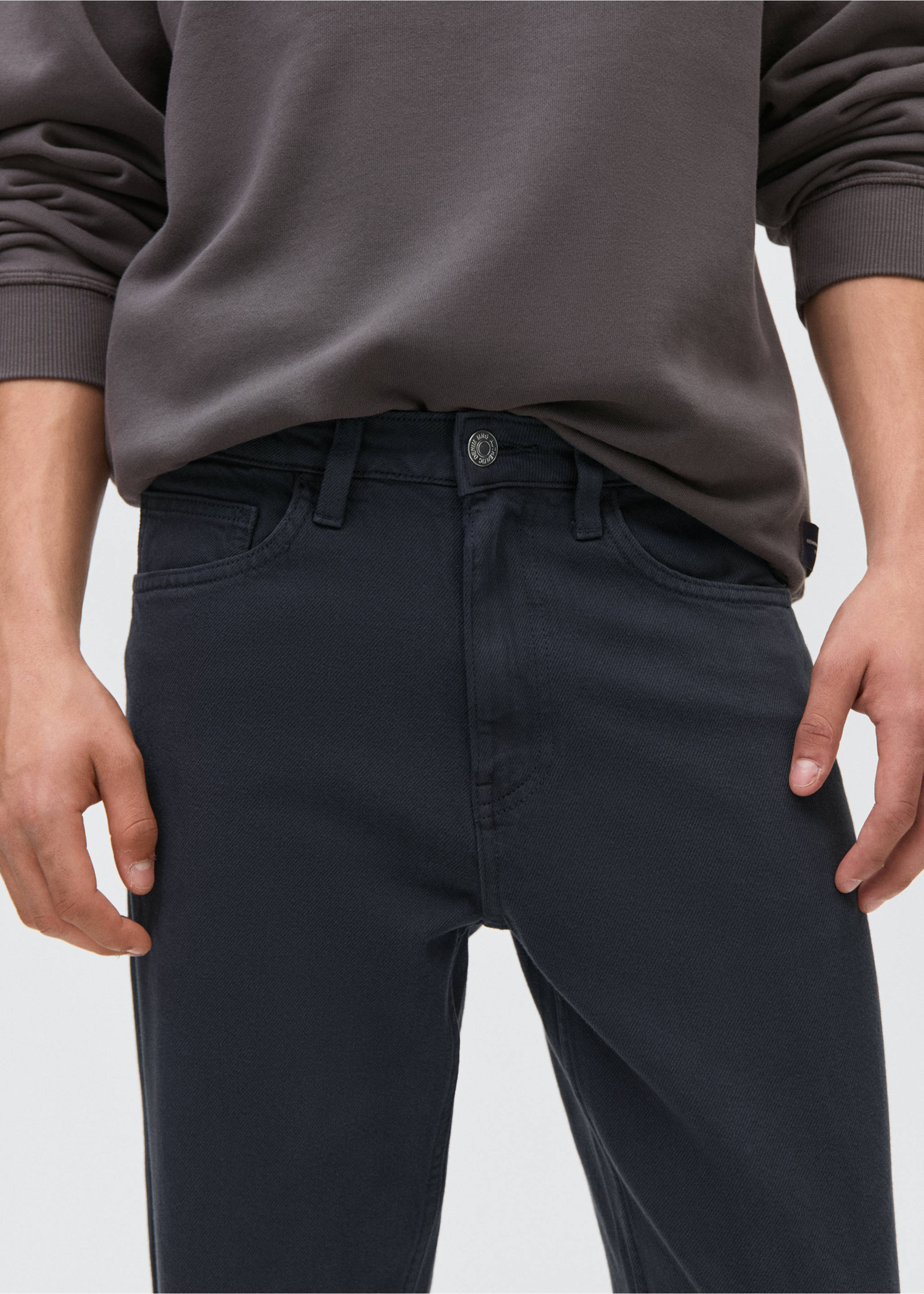 Regular-fit jeans - Details of the article 6, Navy. Ref: 17052534-00.