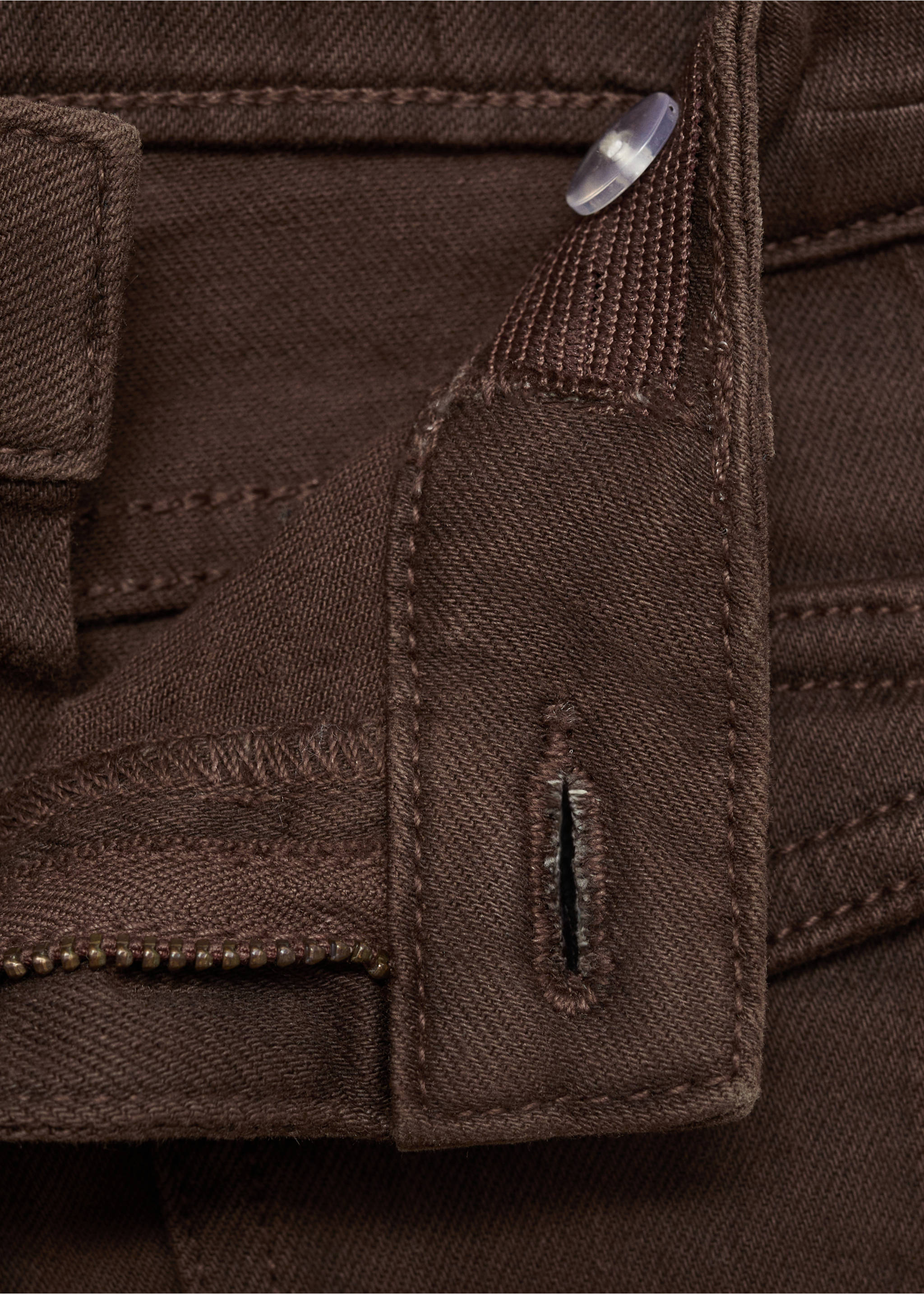 Flared jeans with pocket - Details of the article 8, Chocolate. Ref: 17052535-00.