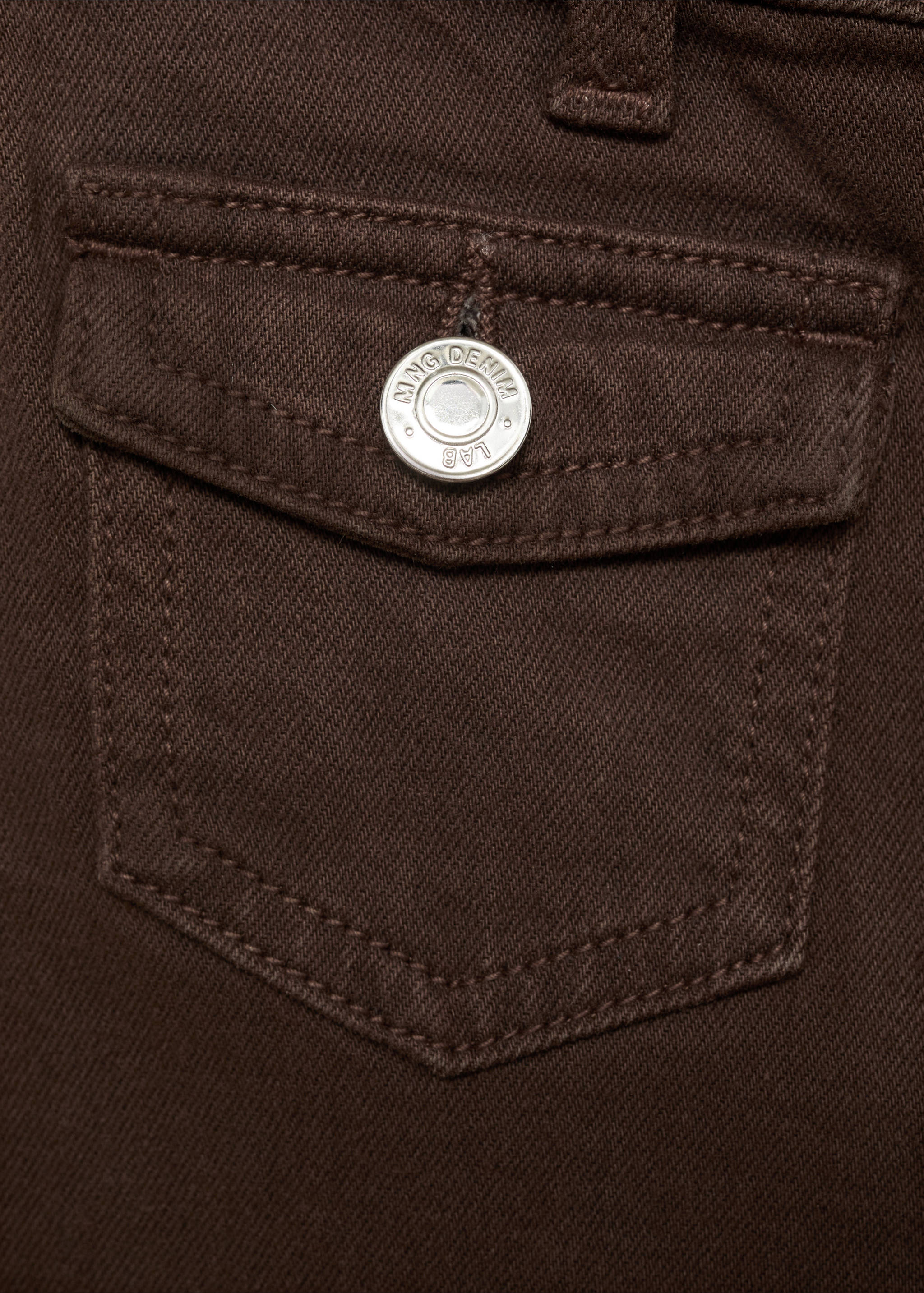 Flared jeans with pocket - Details of the article 0, Chocolate. Ref: 17052535-00.