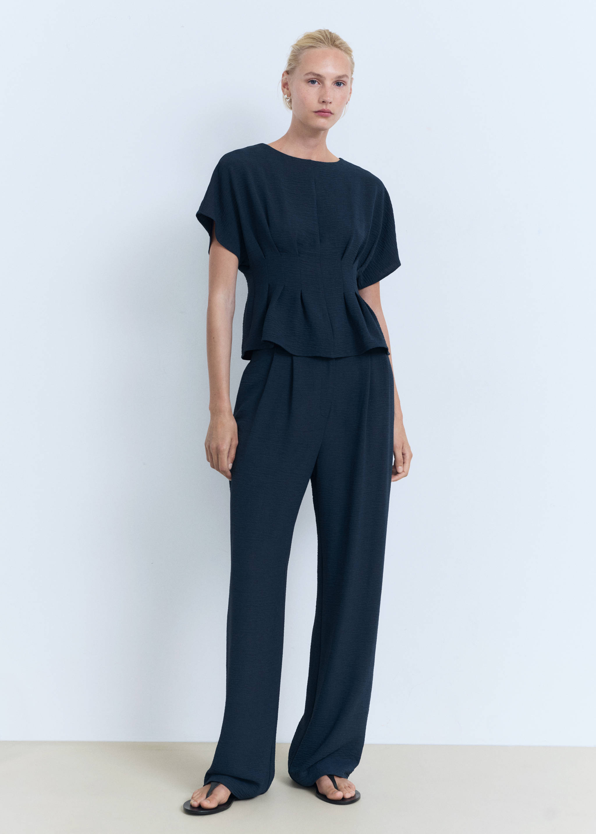 Fitted peplum blouse - General plane