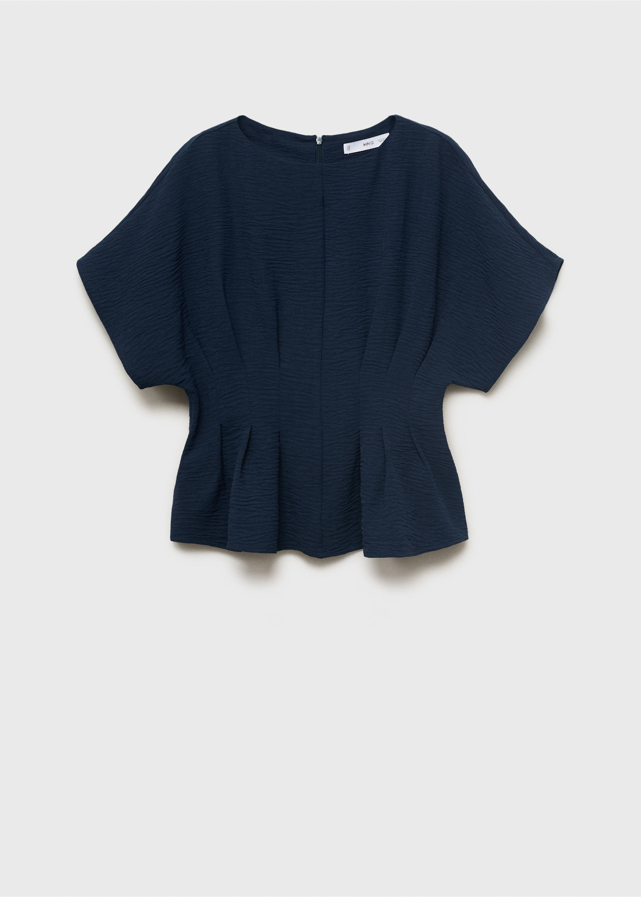 Fitted peplum blouse - Article without model, Navy. Ref: 17052536-00.