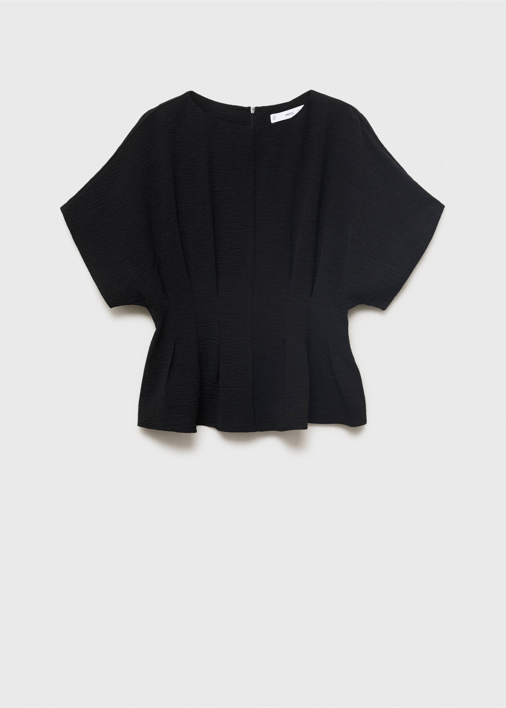 Taillierte Peplum-Bluse - Artikel ohne Model, Schwarz. Ref: 17052536-00.