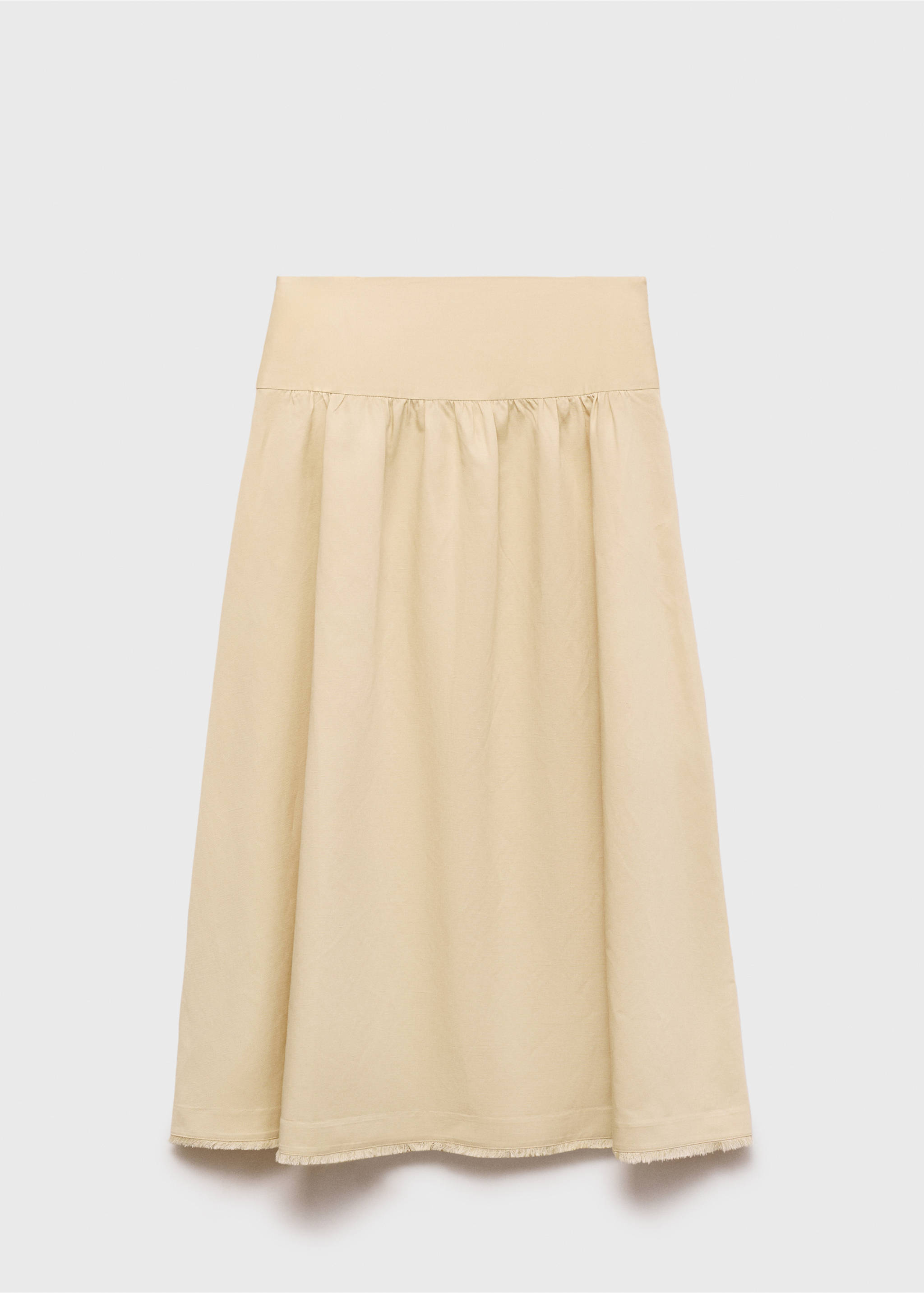 Midi-skirt with frayed ends - Article without model, Pastel Yellow. Ref: 17052537-00.