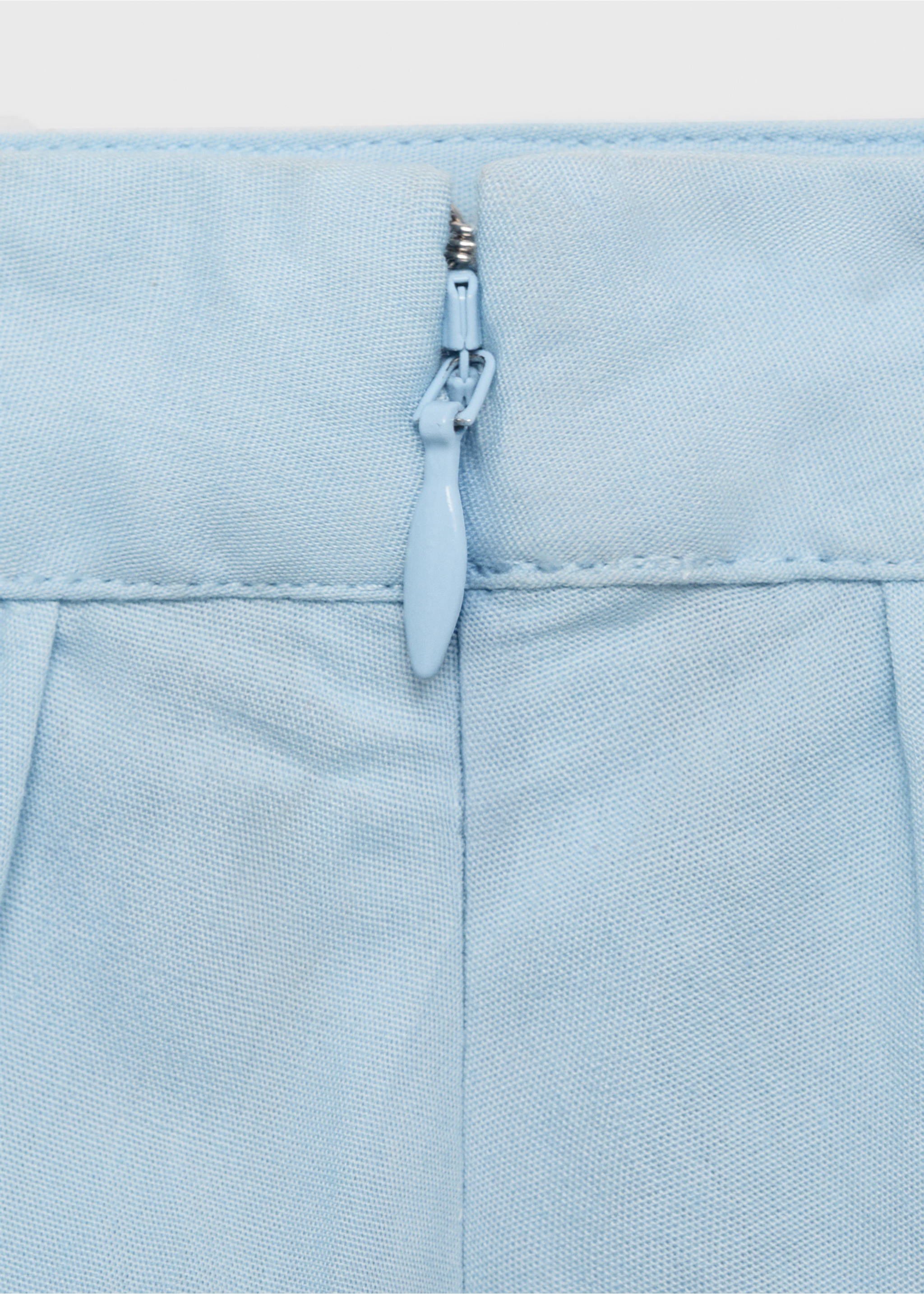 Embroidered skirt with scalloped hem - Details of the article 0, Sky Blue. Ref: 17052538-00.