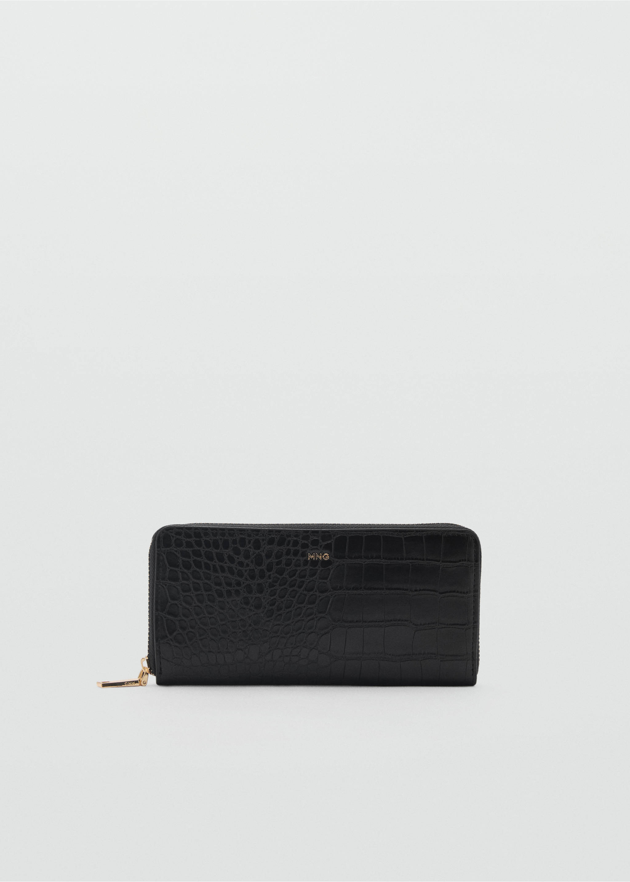 Large croc-effect wallet - Article without model, Black. Ref: 17052546-00.