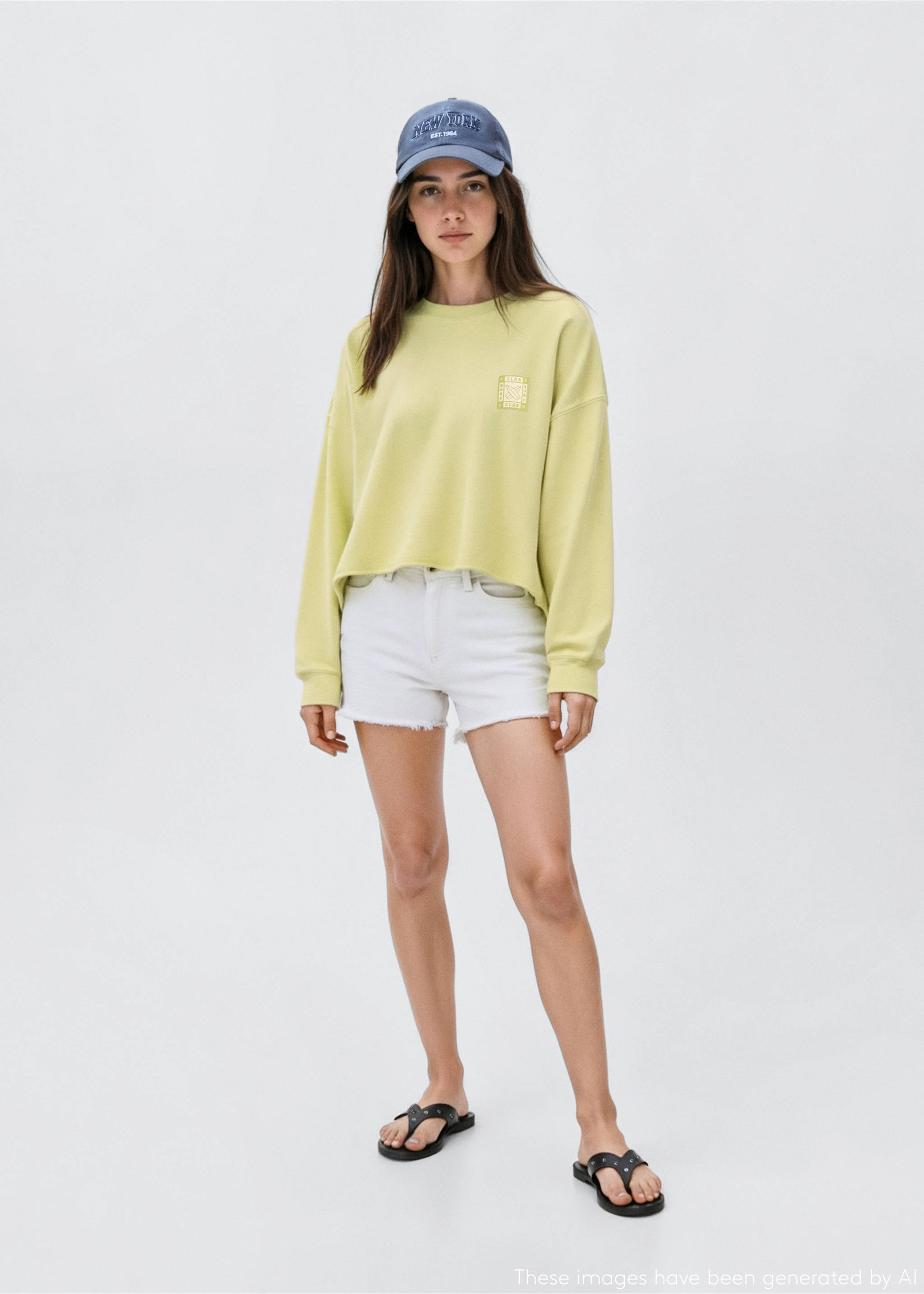 Oversized printed sweatshirt - General plane, Lime. Ref: 17052897-00.