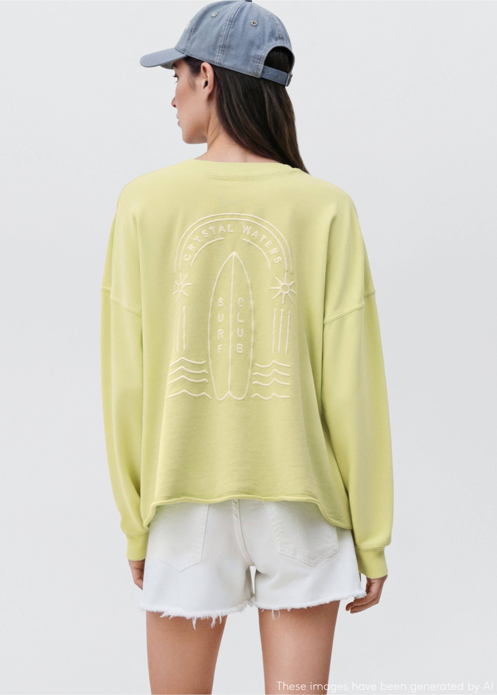 Oversized printed sweatshirt - Reverse of the article, Lime. Ref: 17052897-00.