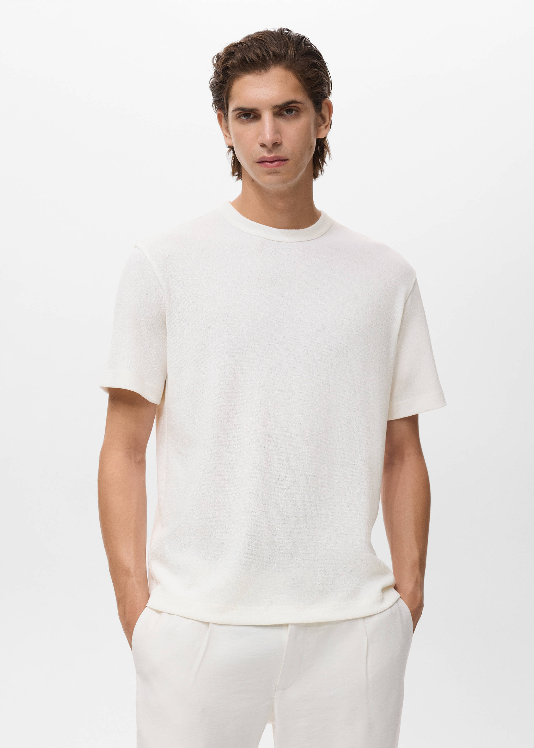 Fine-knit T-shirt - Medium plane, Off White. Ref: 17052899-00.