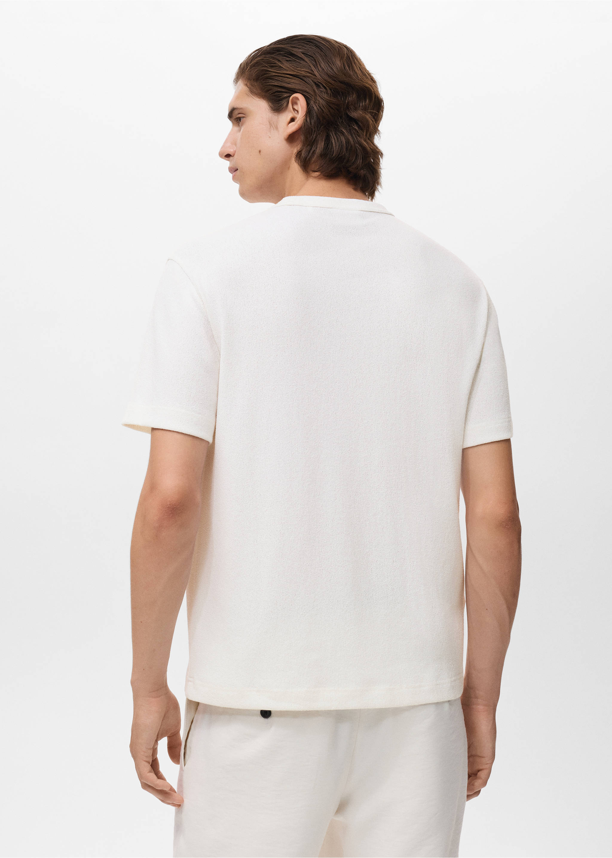 Fine-knit T-shirt - Reverse of the article, Off White. Ref: 17052899-00.
