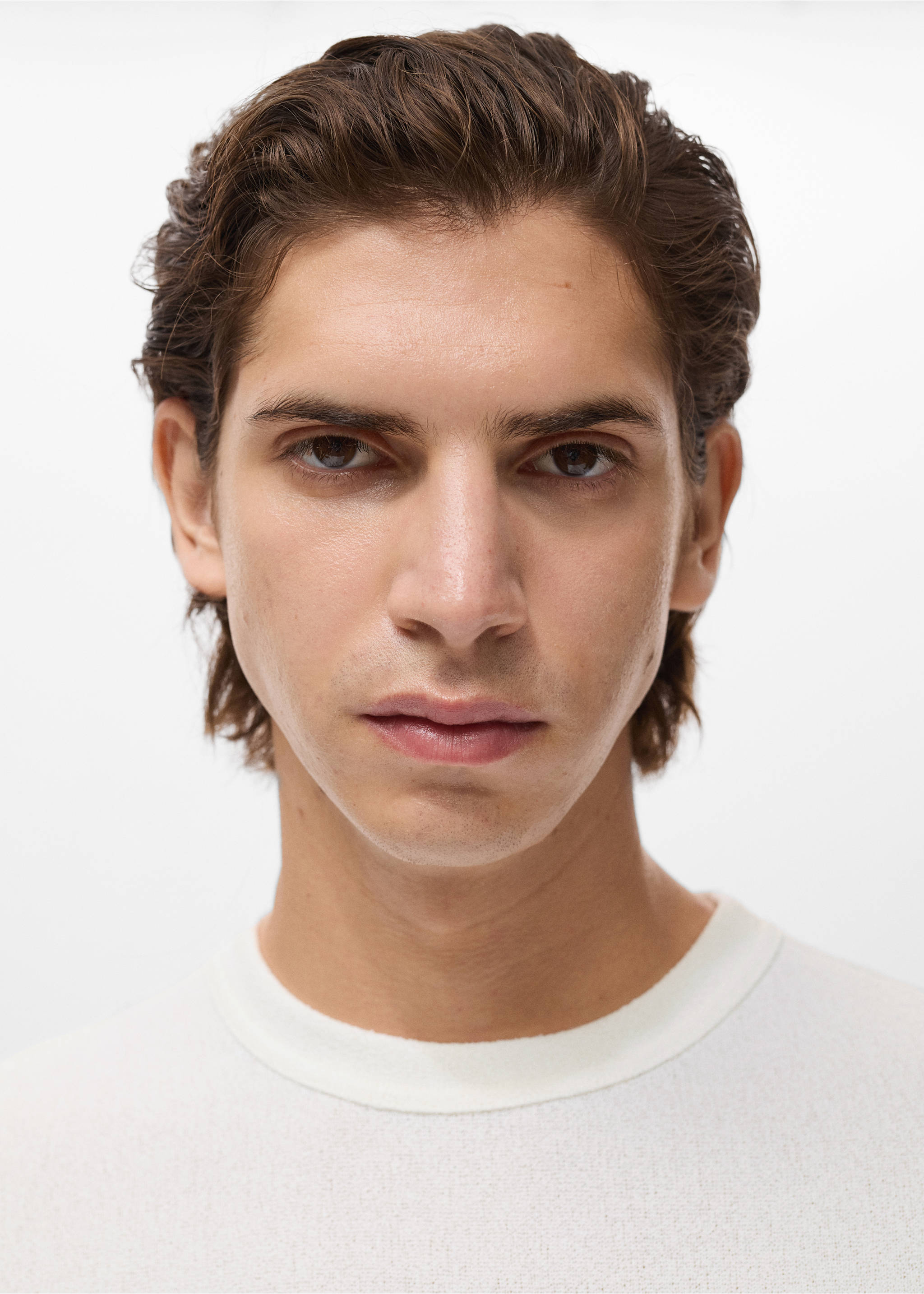 Fine-knit T-shirt - Details of the article 1, Off White. Ref: 17052899-00.