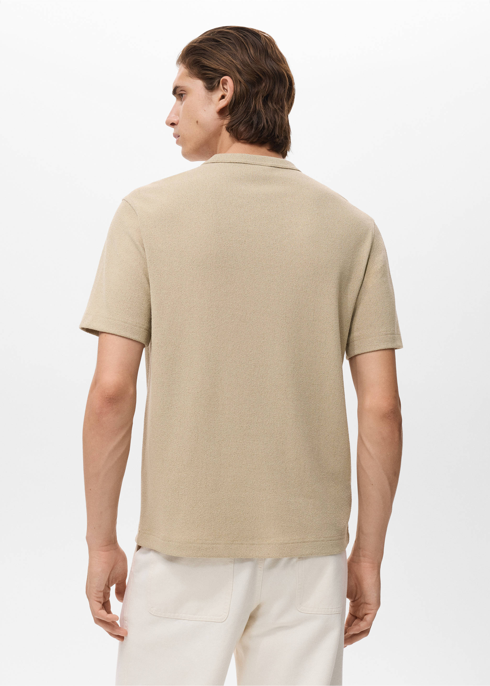 Shirt aus Feinstrick - Rückseite des Artikels, Beige. Ref: 17052899-00.