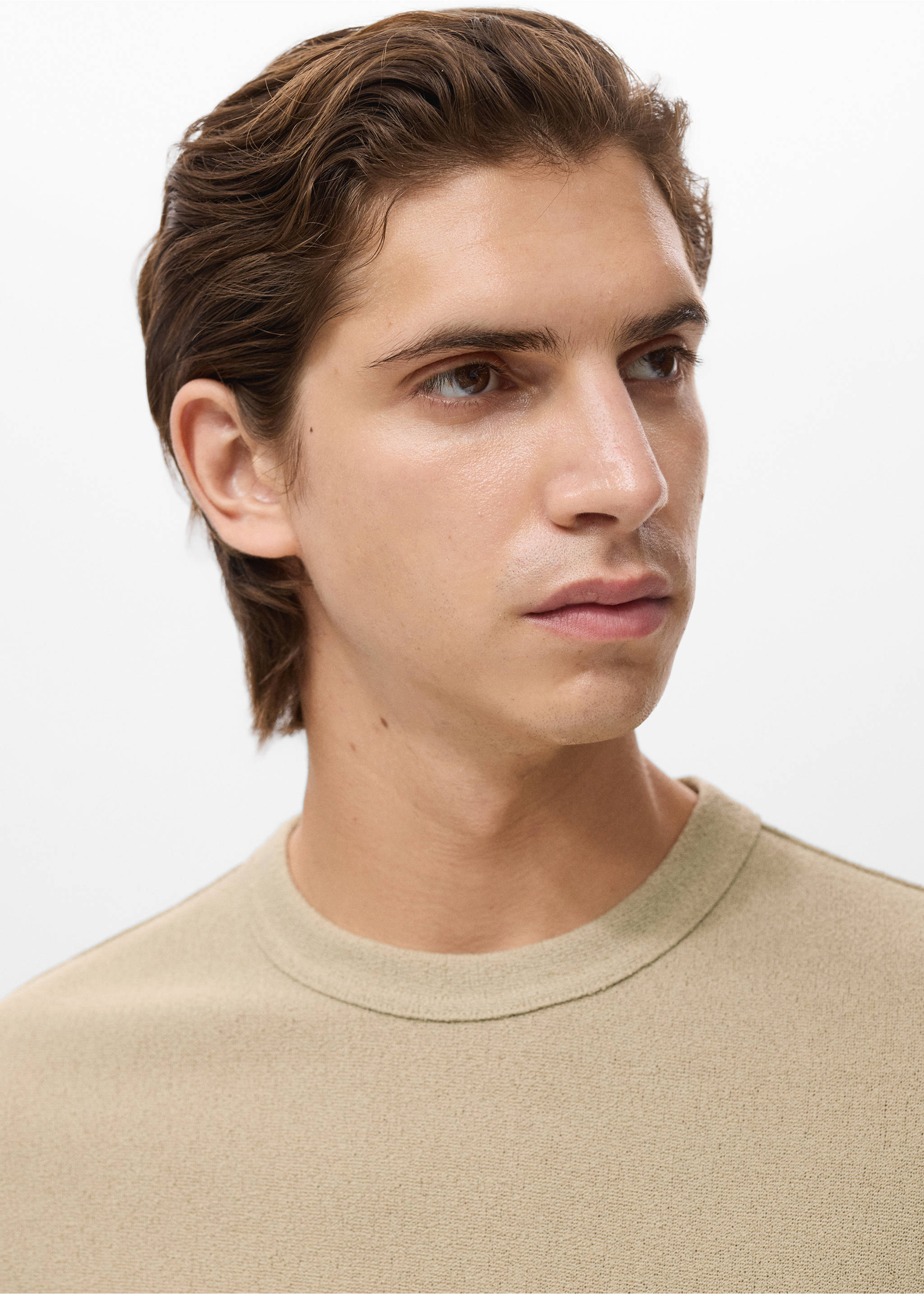 Shirt aus Feinstrick - Detail des Artikels 1, Beige. Ref: 17052899-00.