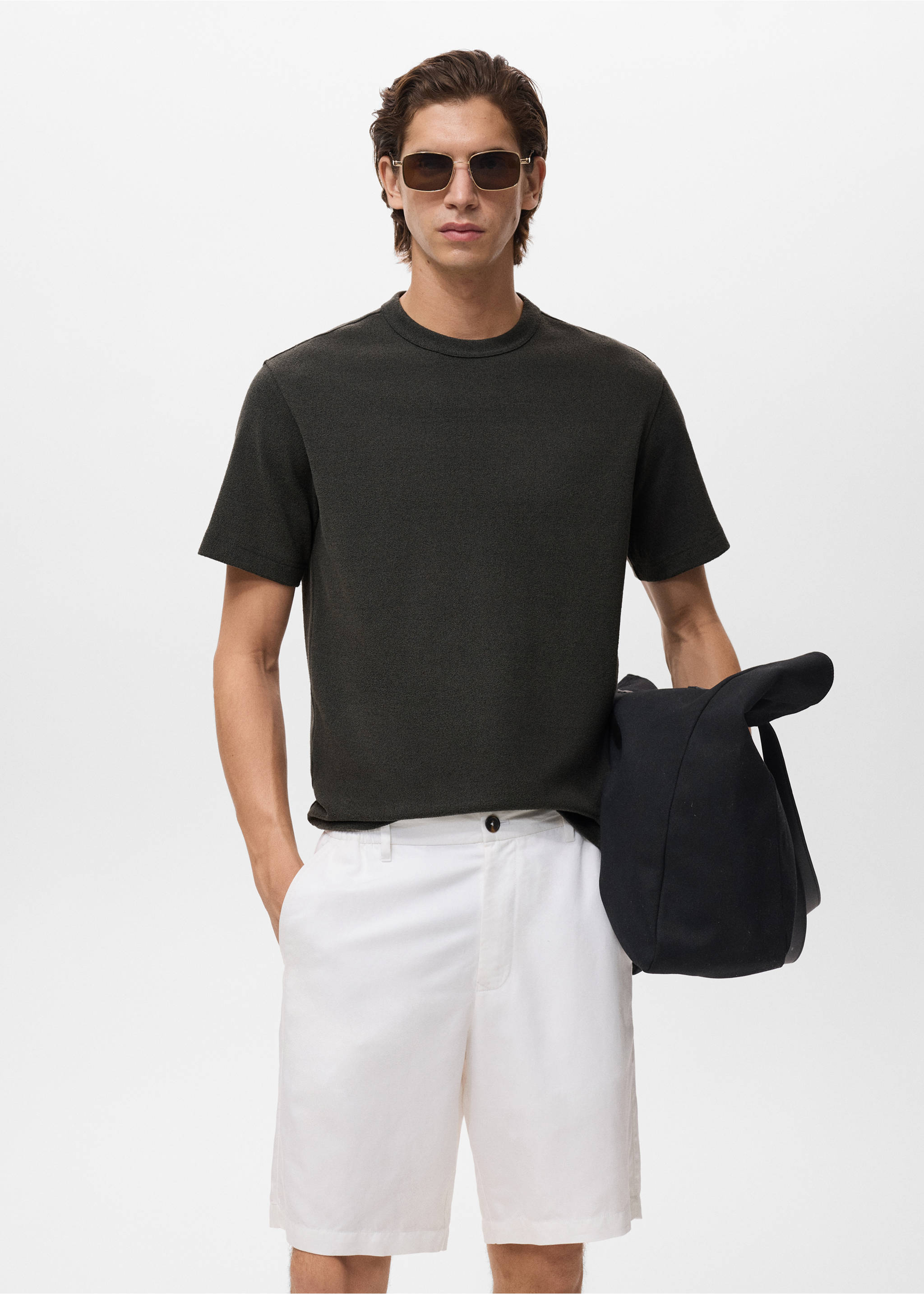 Camiseta punto fino - Plano medio, Gris antracita. Ref: 17052899-00.