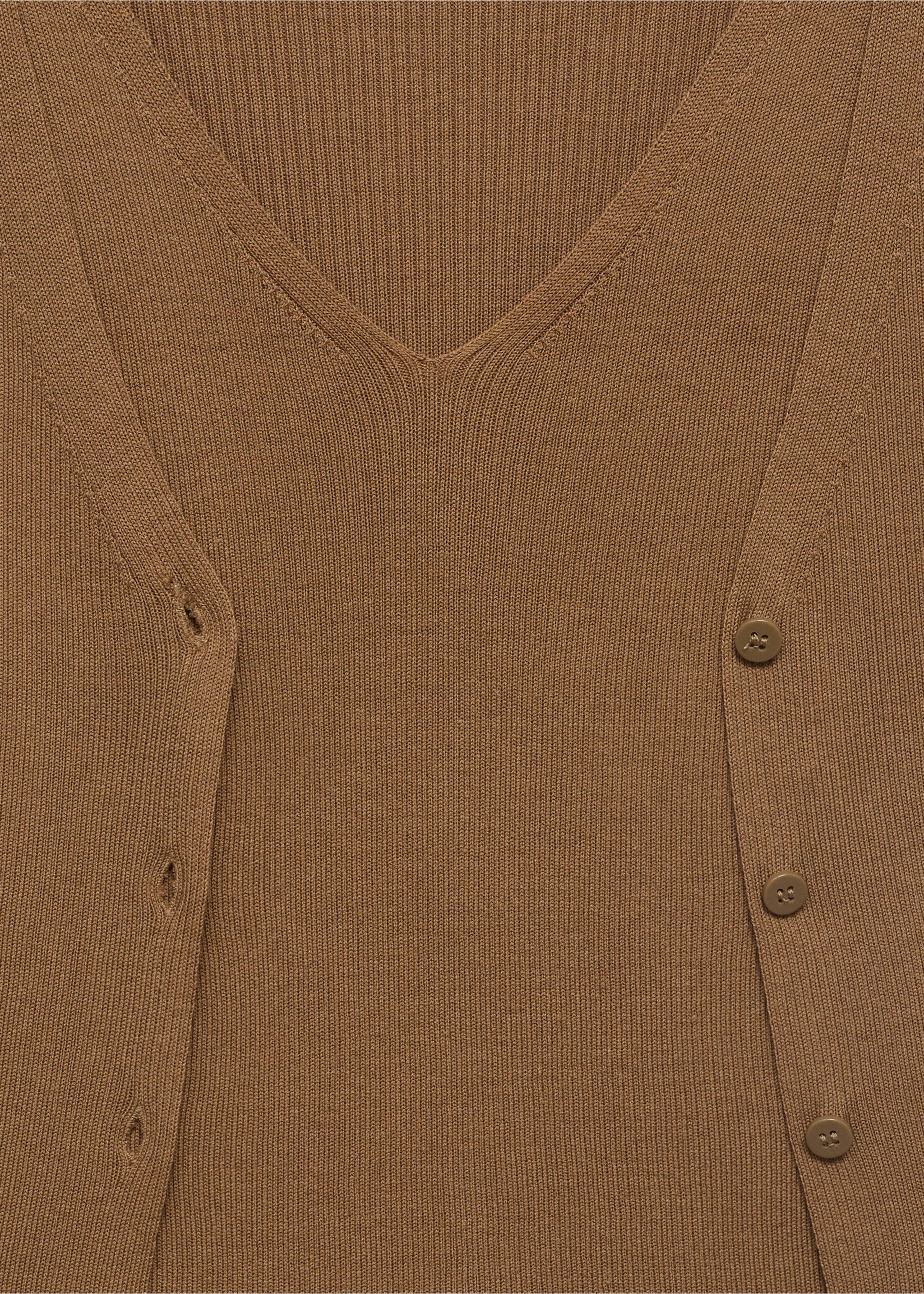 Mixed ribbed sweater - Details of the article 8, Tobacco Brown. Ref: 17052901-00.