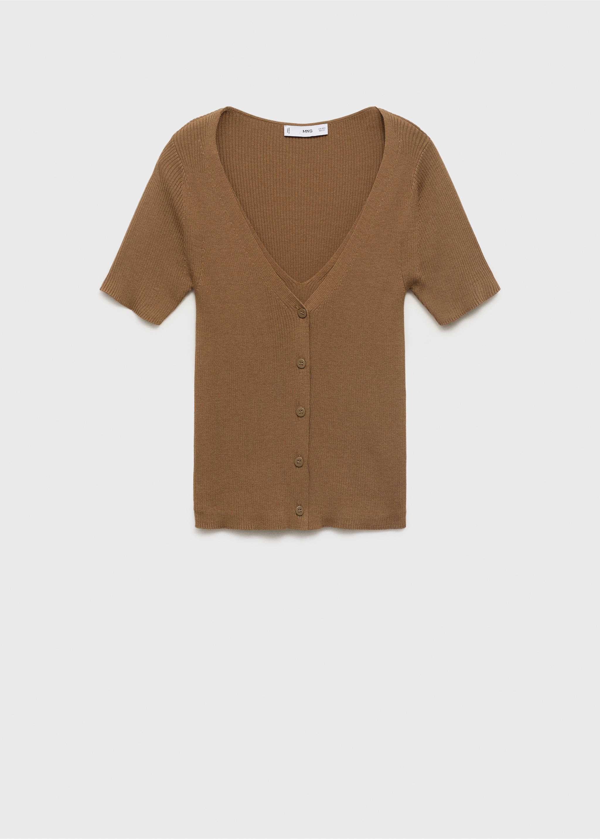 Mixed ribbed sweater - Article without model, Tobacco Brown. Ref: 17052901-00.