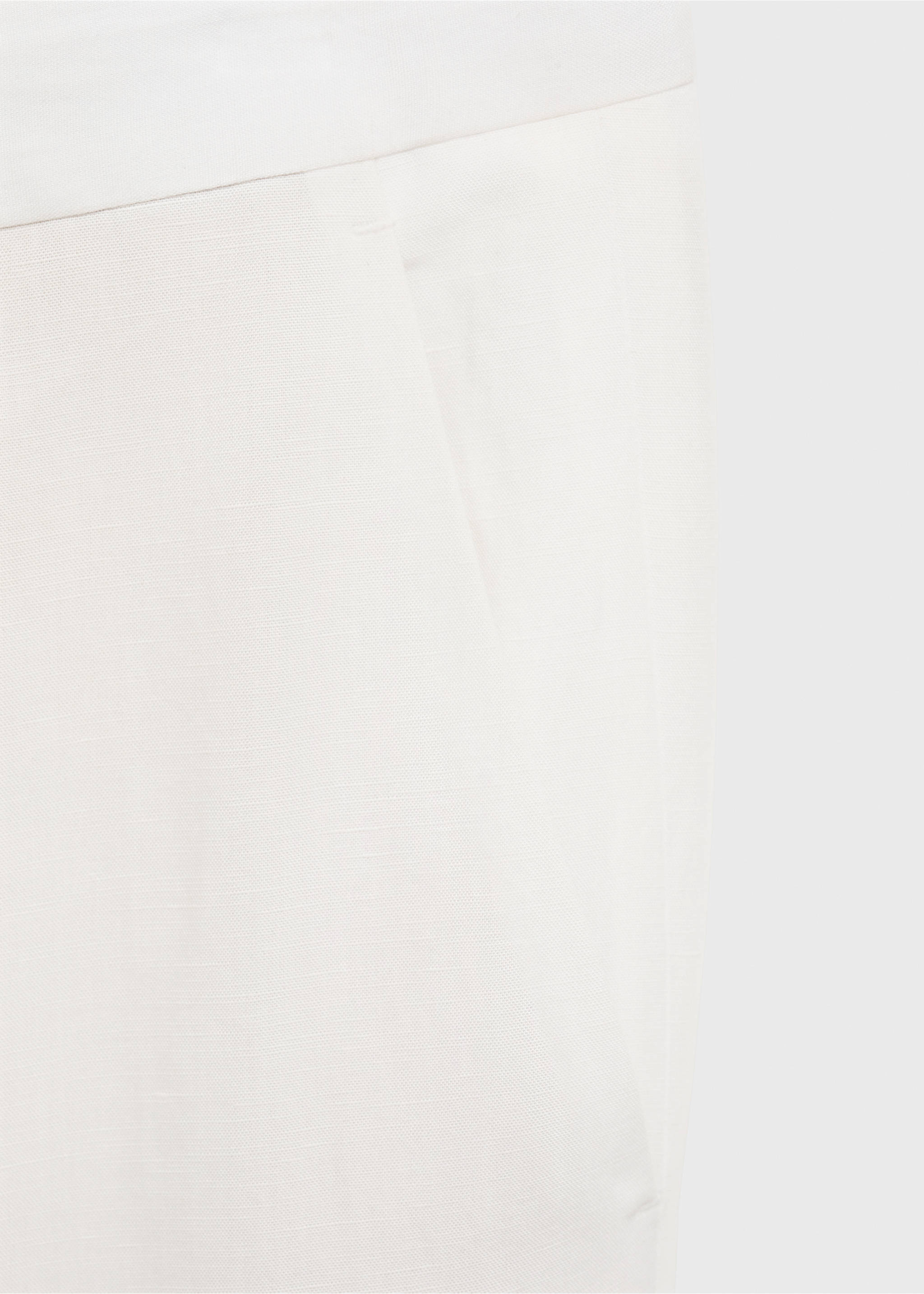 Straight-leg trousers in a linen and lyocell blend - Details of the article 8, Off White. Ref: 17052902-00.