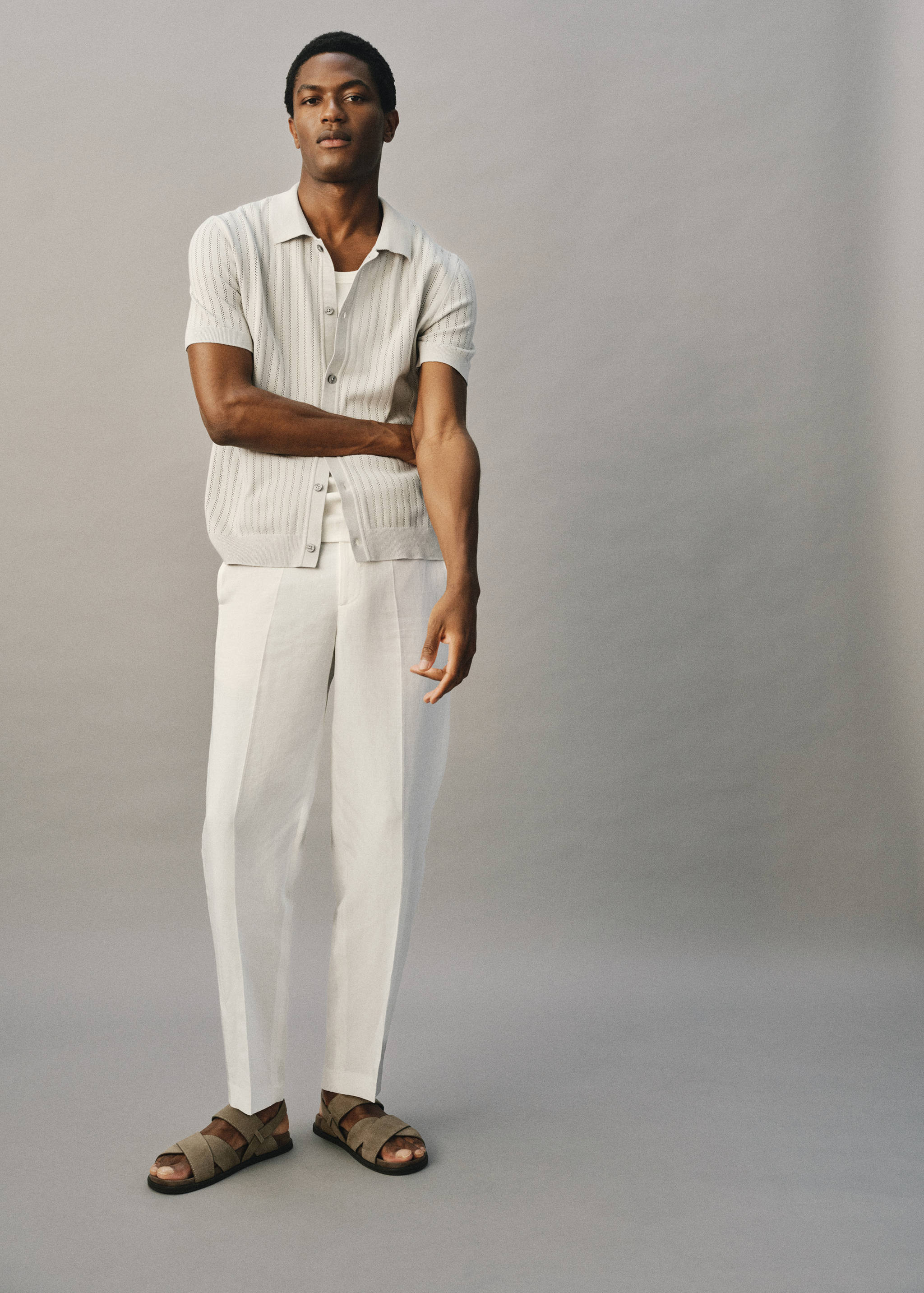 Straight-leg trousers in a linen and lyocell blend - Details of the article 5