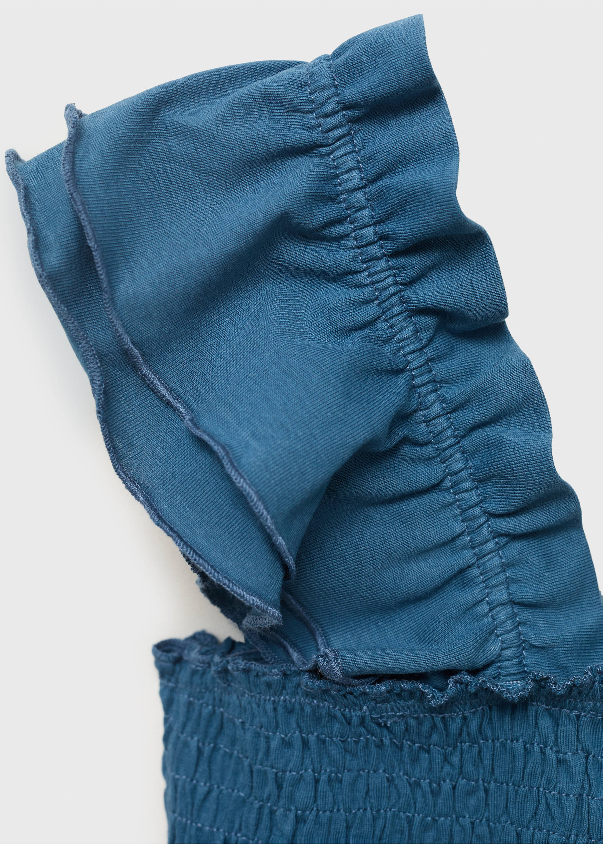 Frilly ruffled top - Details of the article 8, Petrol Blue. Ref: 17052906-00.