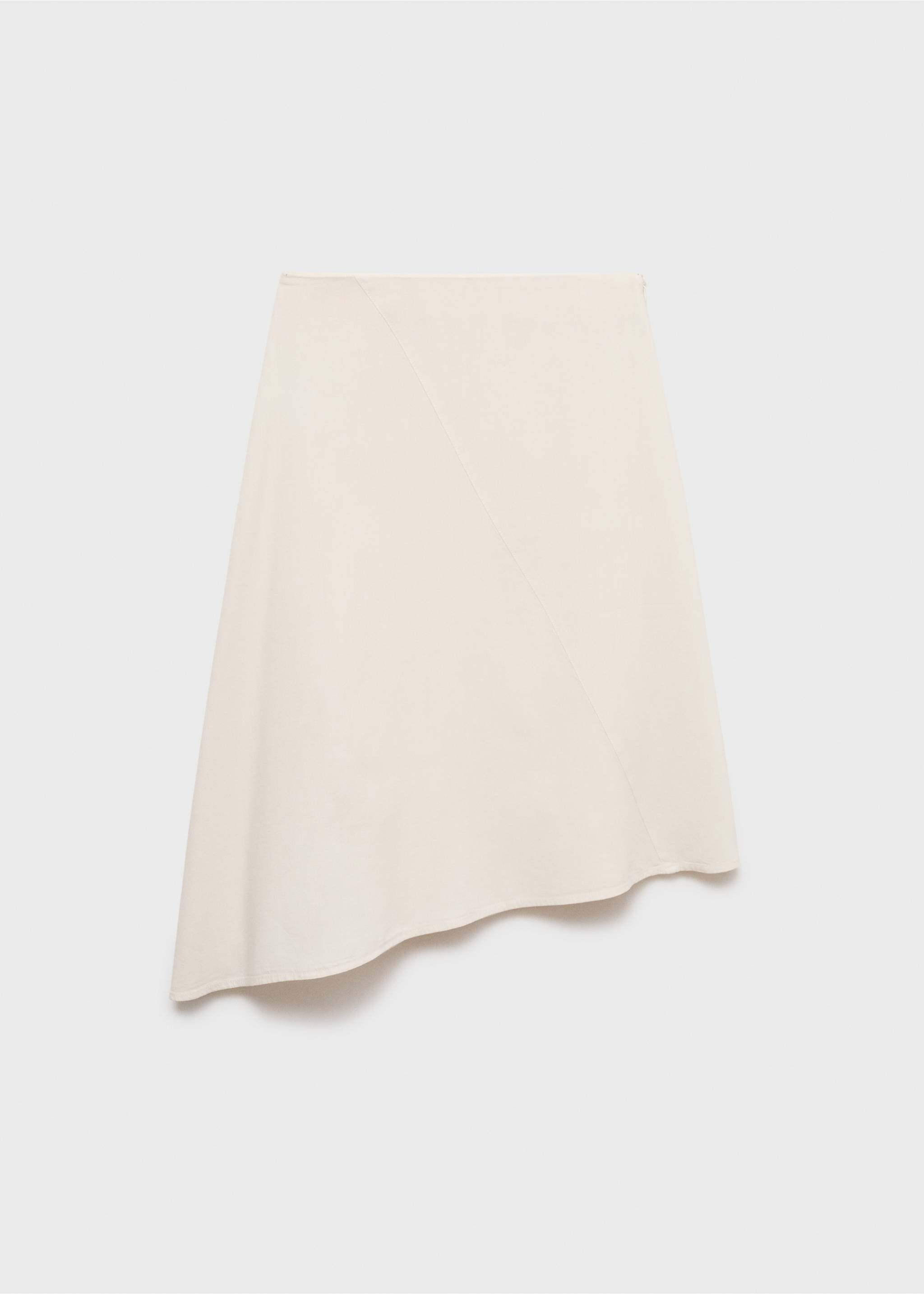 Asymmetrical cotton midi-skirt - Article without model, Ecru. Ref: 17052907-00.