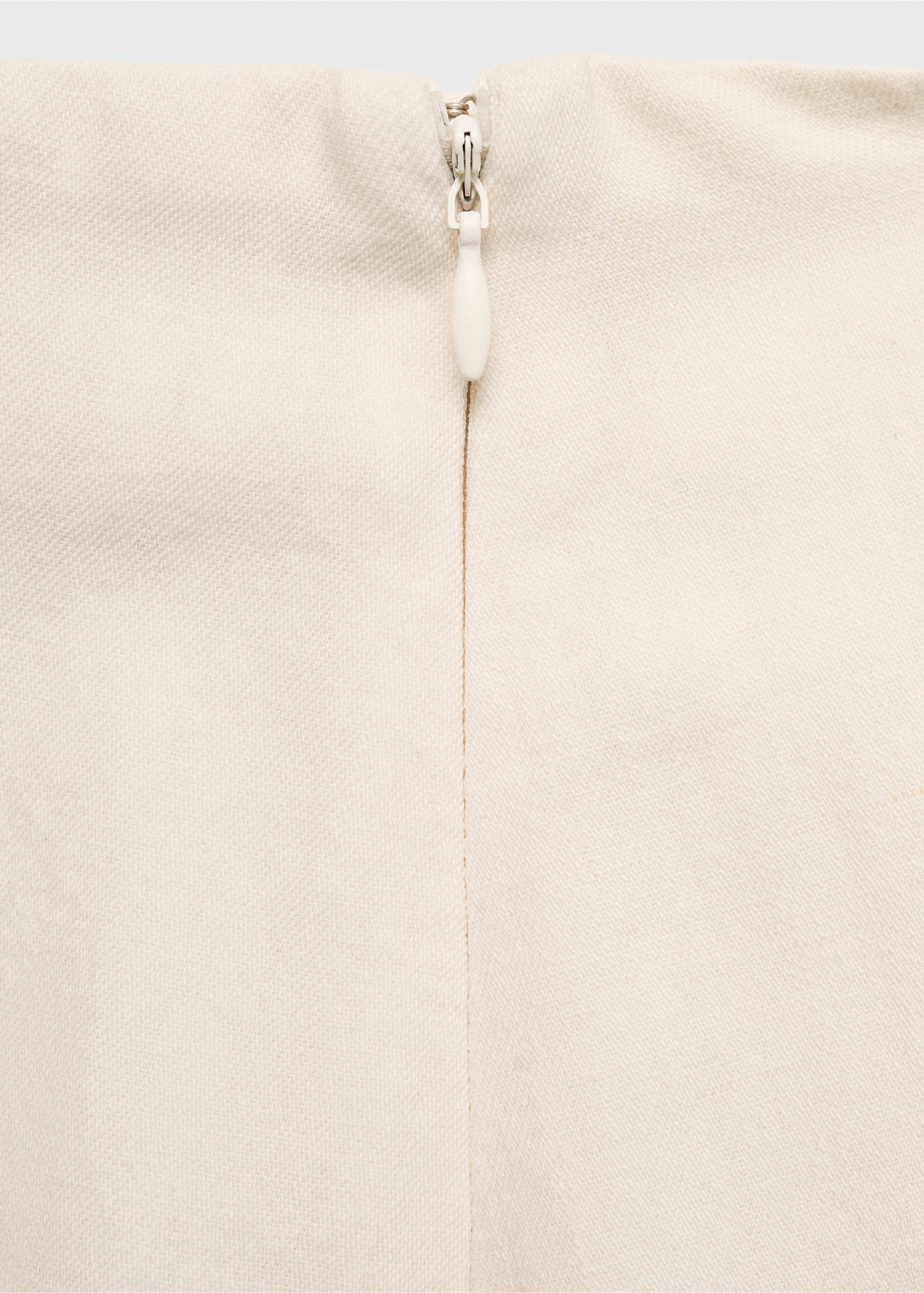Asymmetrical cotton midi-skirt - Details of the article 0, Ecru. Ref: 17052907-00.