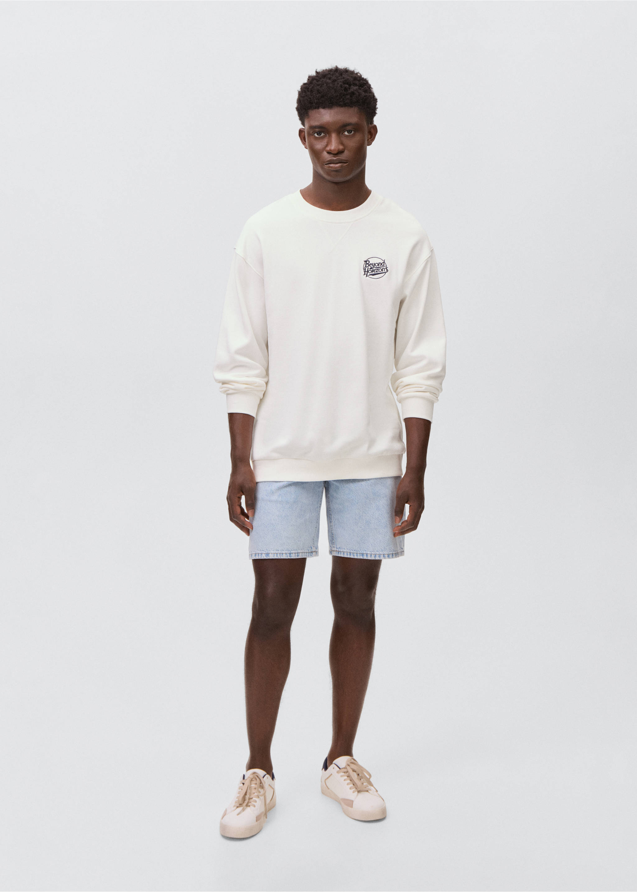 Printed embroidered sweatshirt - General plane, Off White. Ref: 17052911-00.