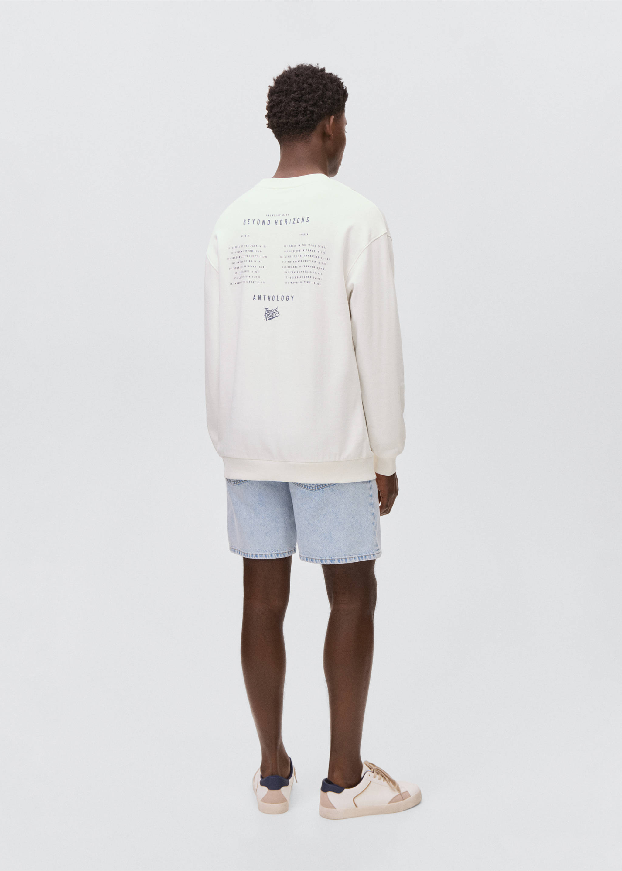Printed embroidered sweatshirt - Reverse of the article, Off White. Ref: 17052911-00.