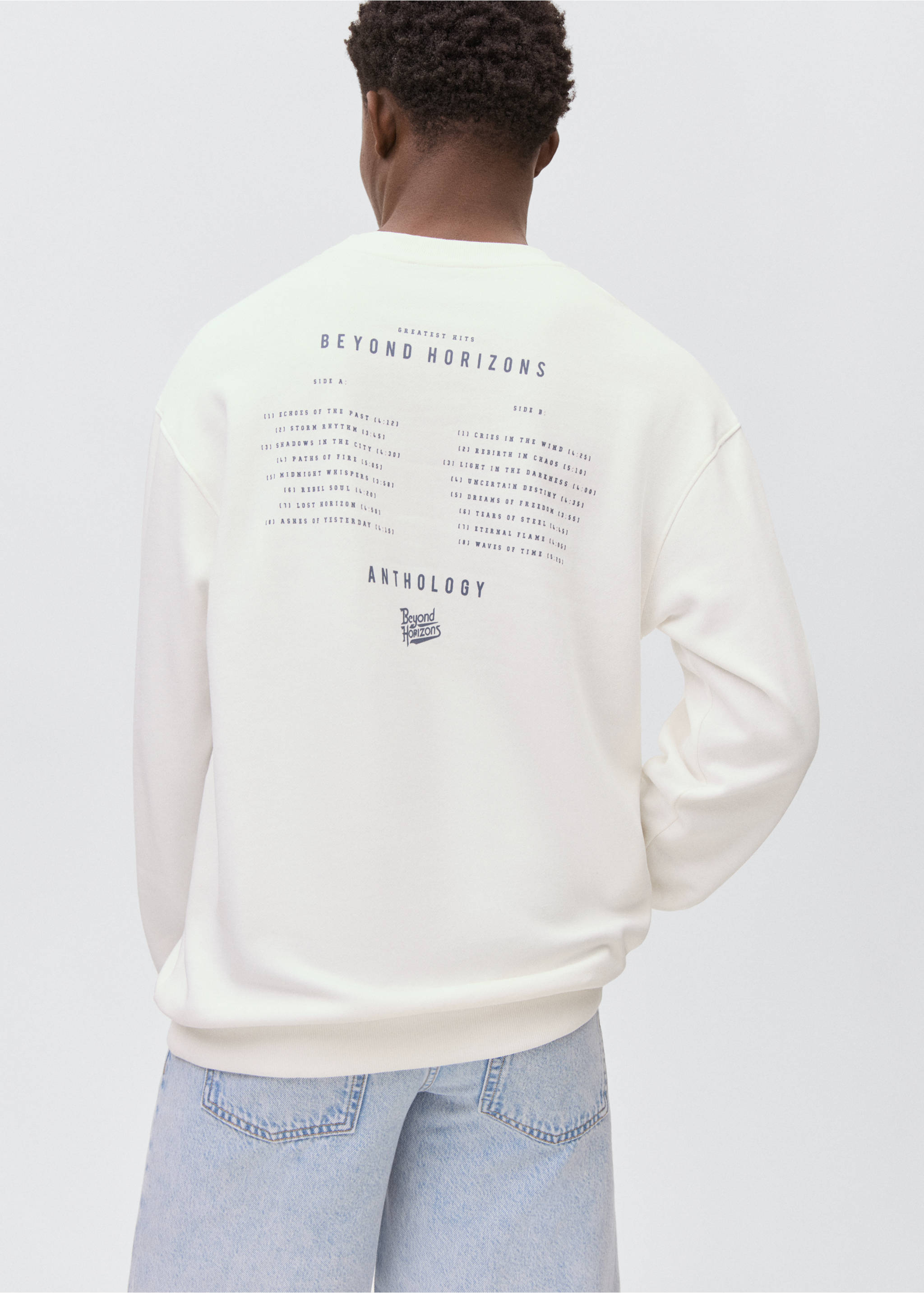 Printed embroidered sweatshirt - Details of the article 6, Off White. Ref: 17052911-00.
