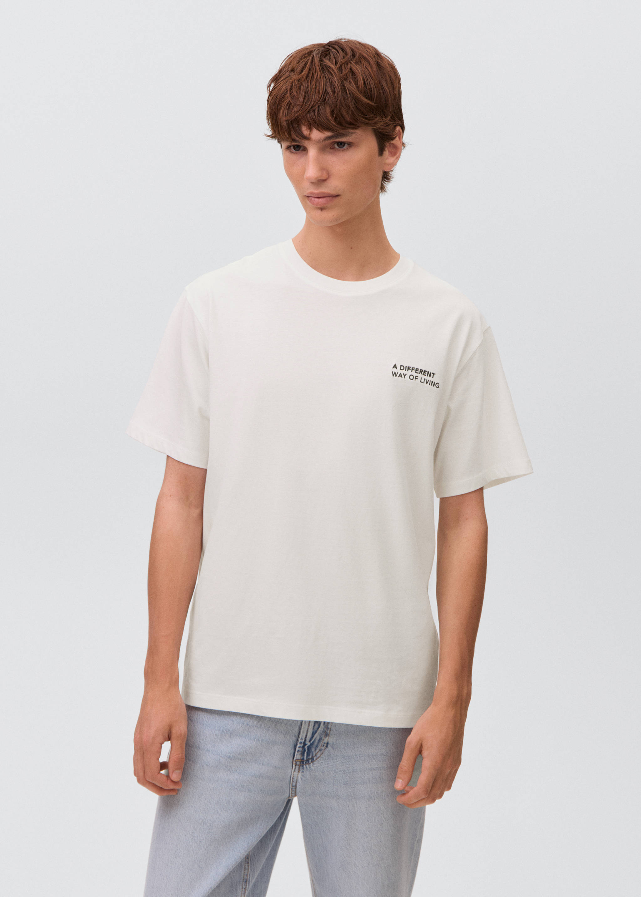 Printed cotton-blend t-shirt - Medium plane