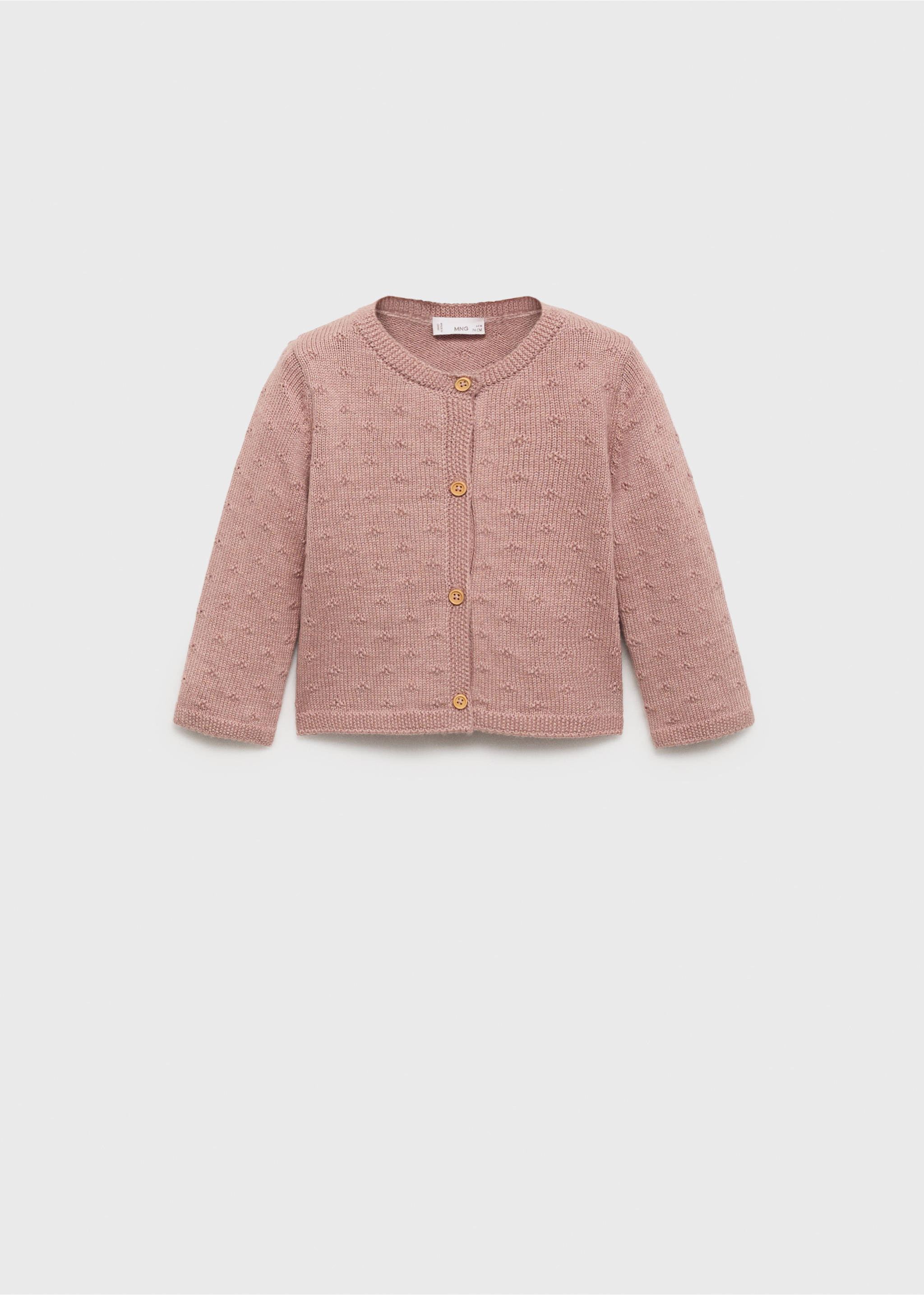 Embroidered knit cardigan - Article without model, Pale Pink. Ref: 17052915-00.
