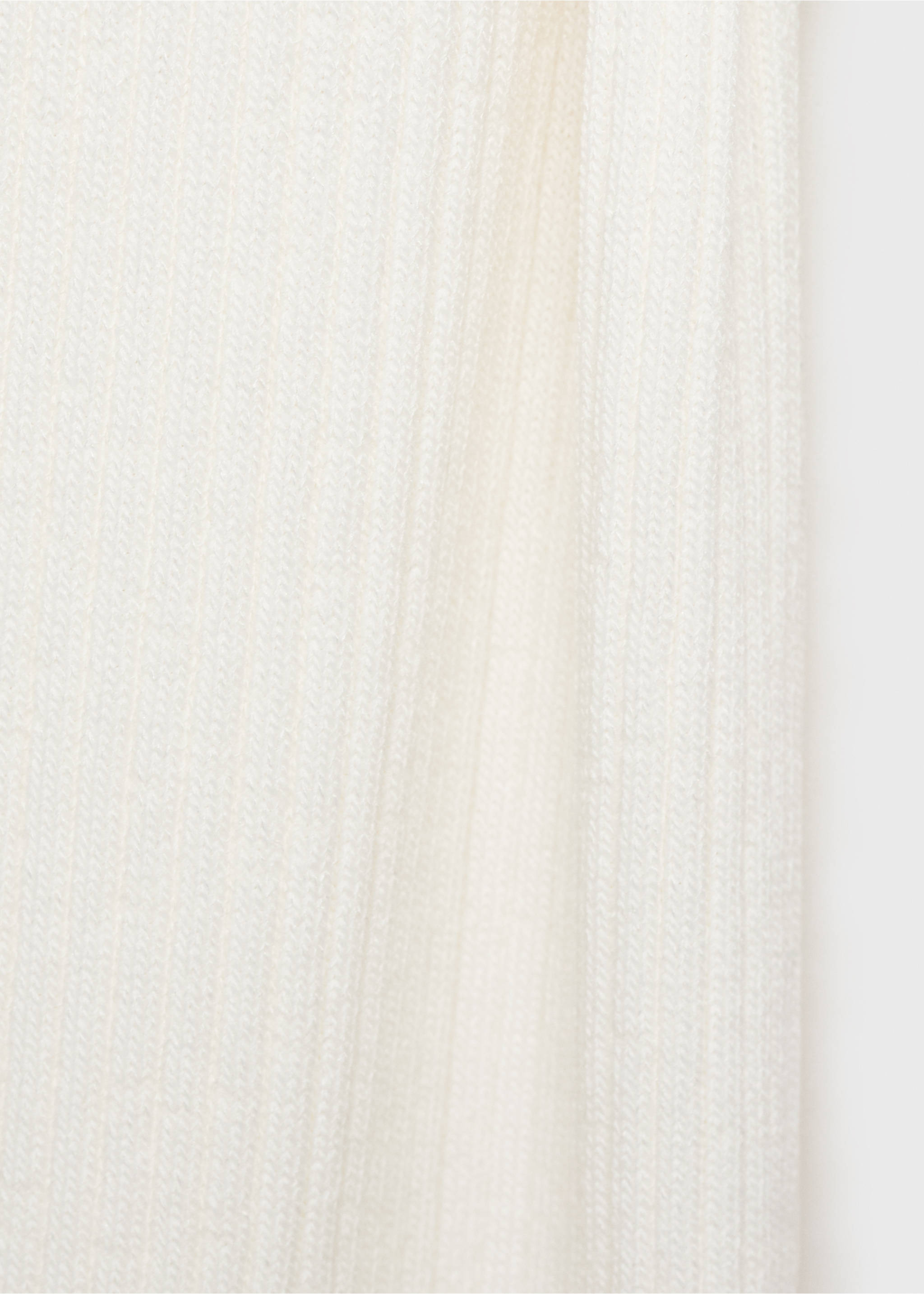 Ribbed dress with asymmetrical sleeves - Details of the article 0, White. Ref: 17052926-00.