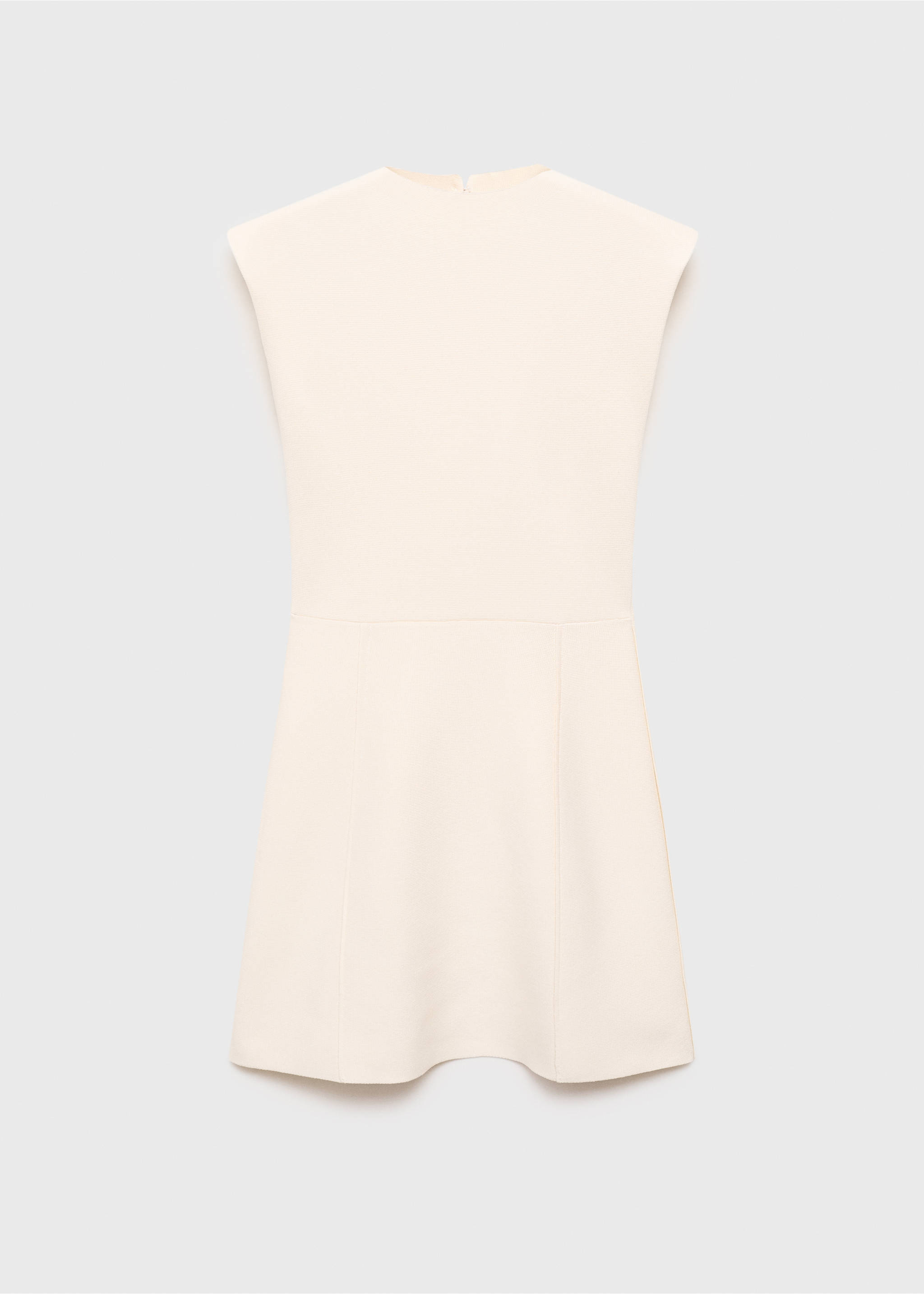 Flared knit dress with perkins collar - Article without model, Ecru. Ref: 17052927-00.