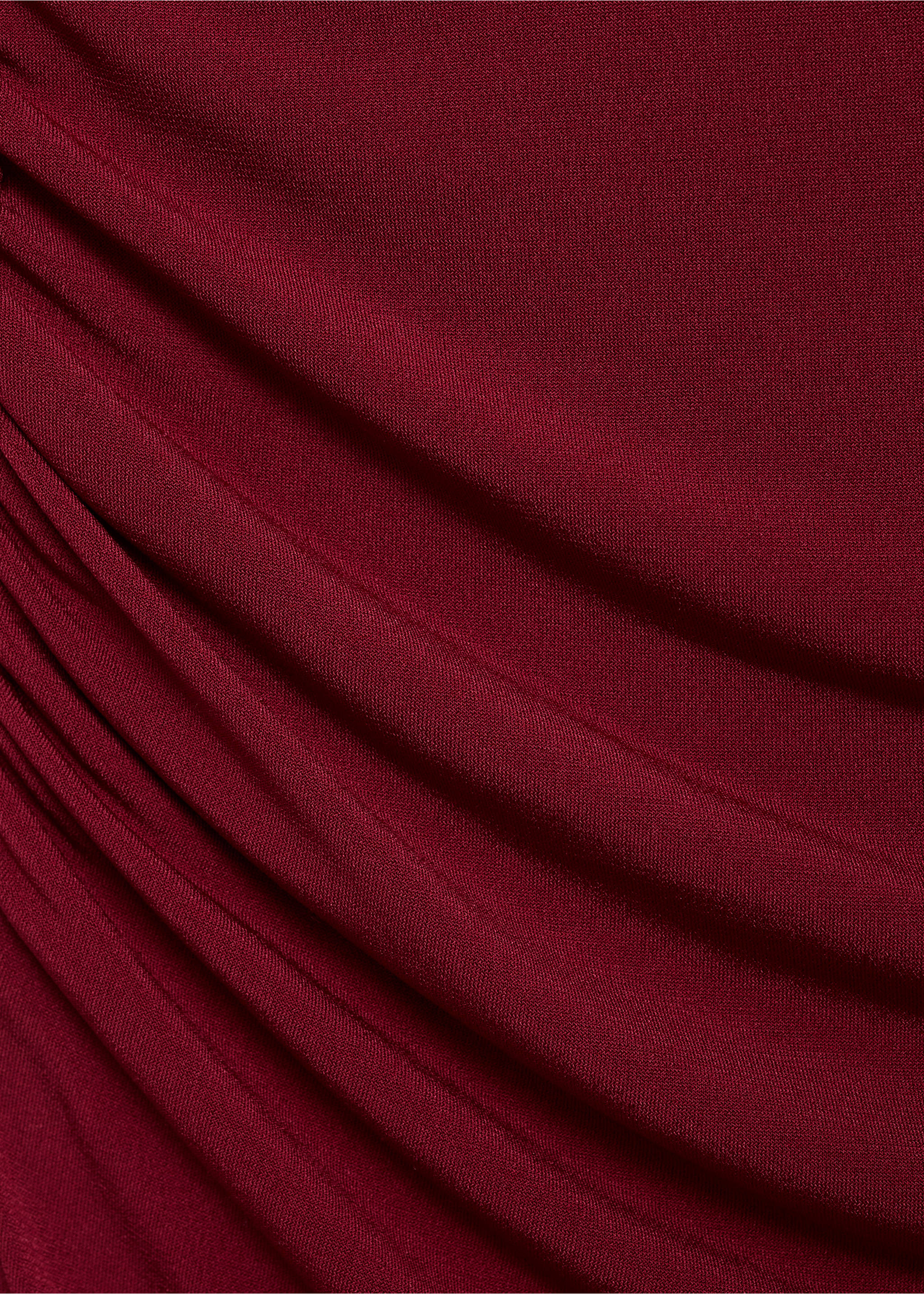 Draped dress with jewel detail - Details of the article 0, Burgundy. Ref: 17052928-00.