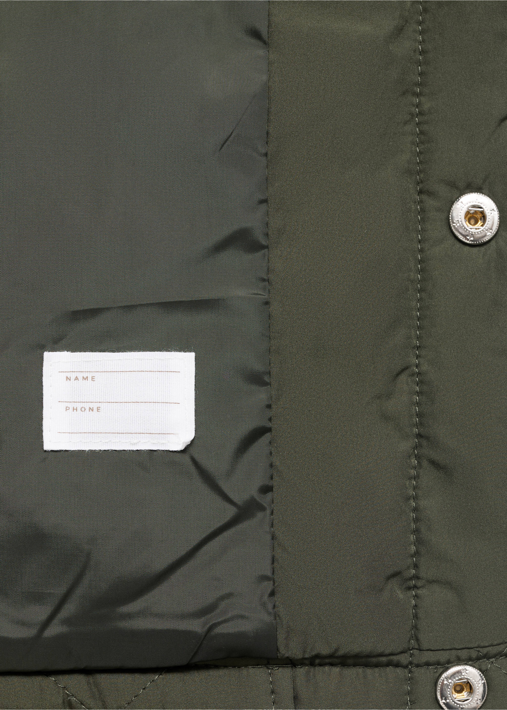 Anorak acolchado cuello camisero - Detalle del artículo 0, Khaki. Ref: 17053273-00.
