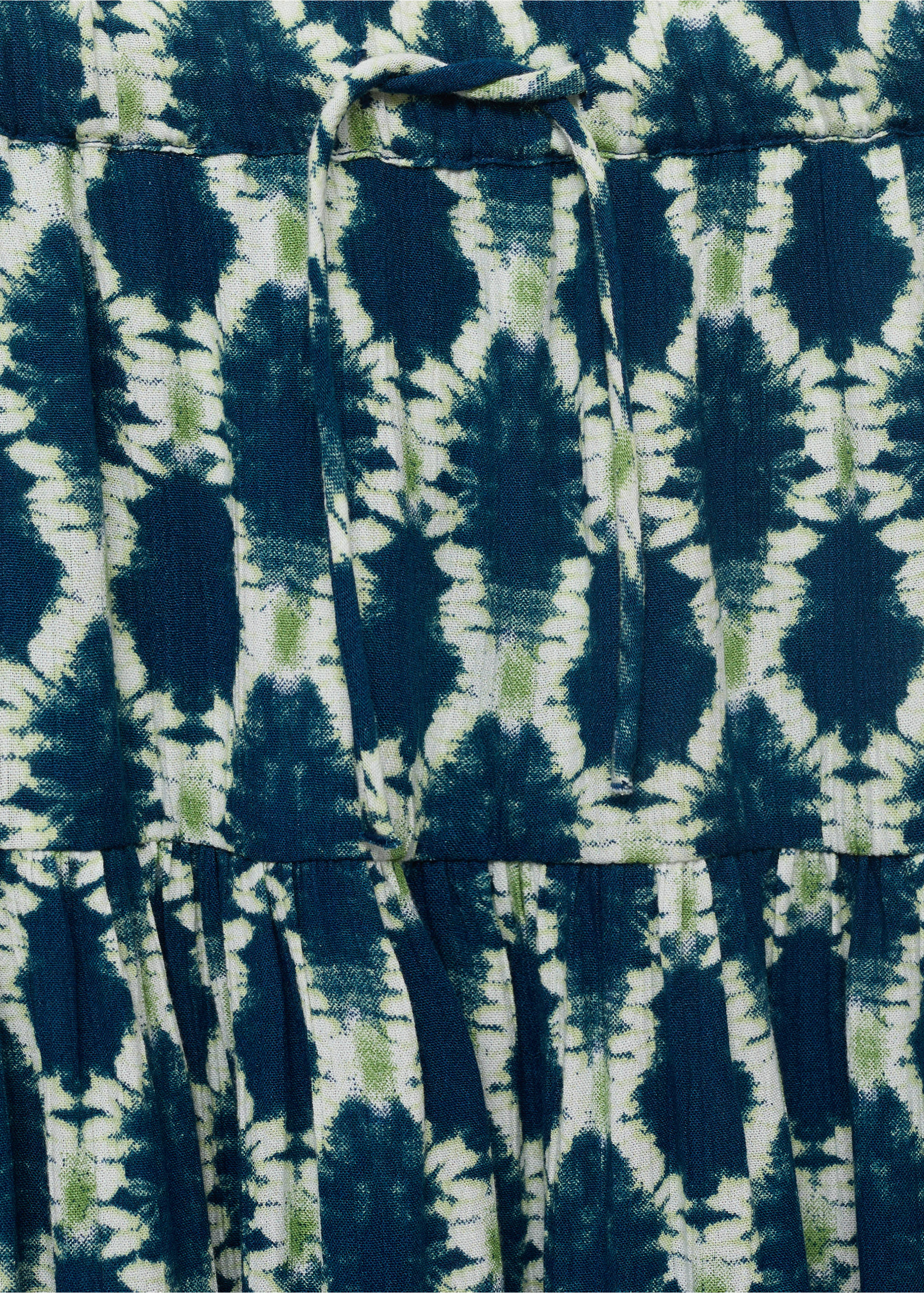 Printed long skirt - Details of the article 8, Navy. Ref: 17053275-00.