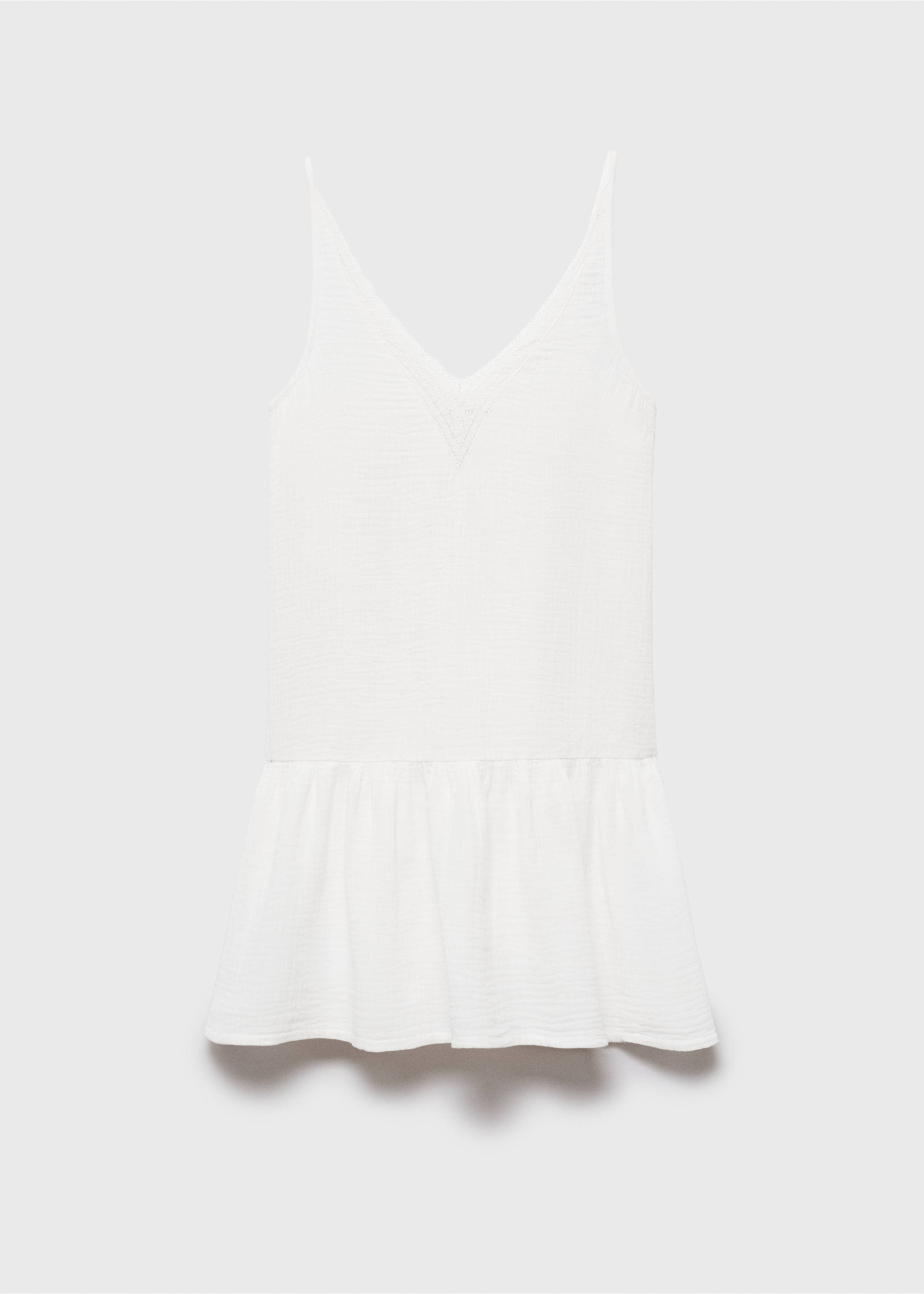 Dress with lace flounces - Article without model, Off White. Ref: 17053276-00.
