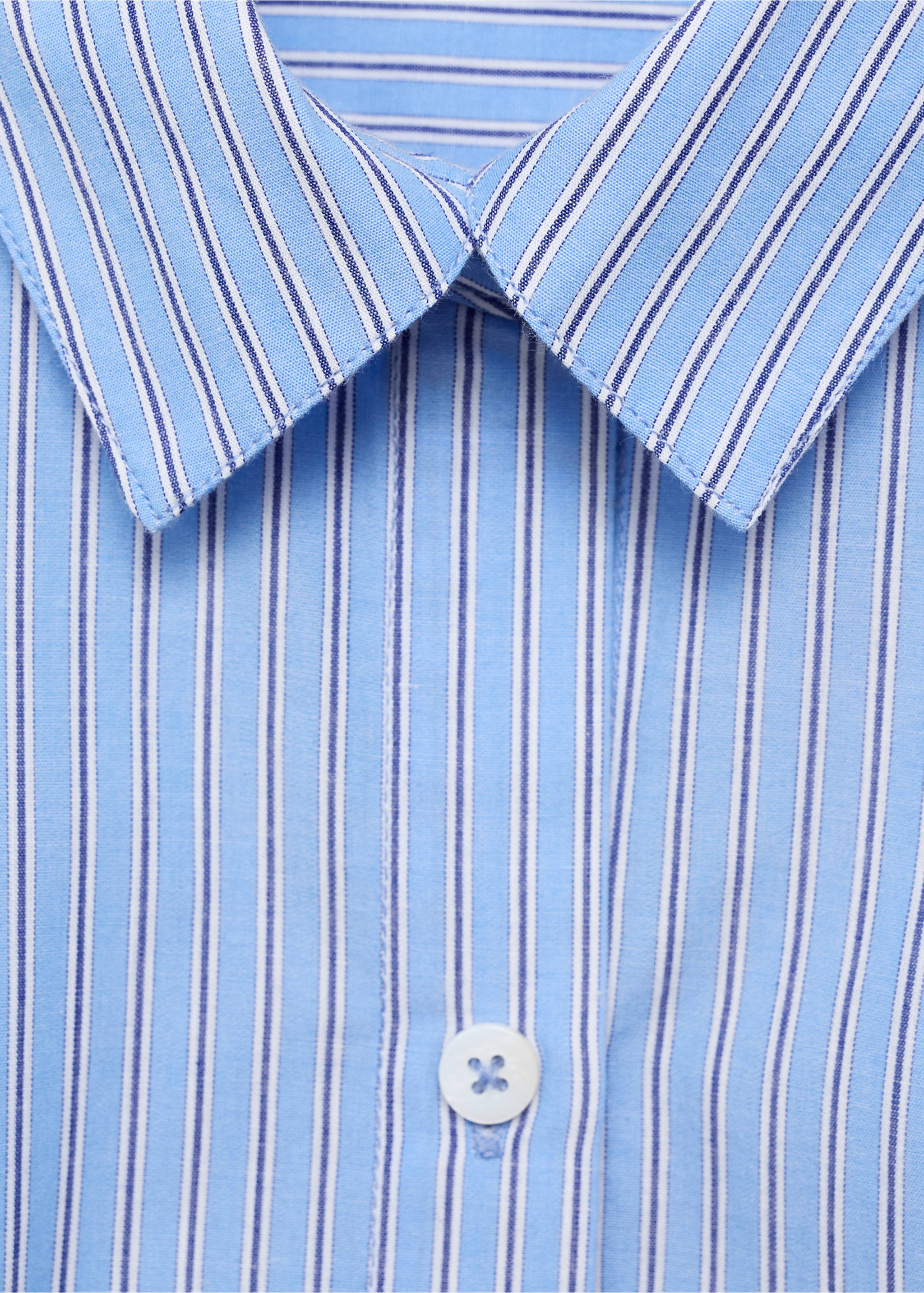 Oversize striped shirt - Details of the article 8, Blue. Ref: 17053277-00.