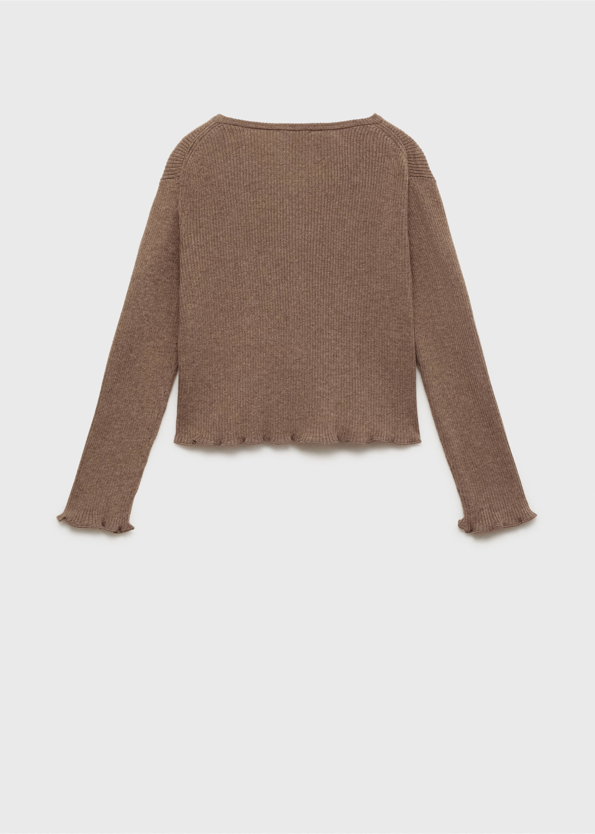Ribbed knit cardigan - Reverse of the article, Brown. Ref: 17053280-00.