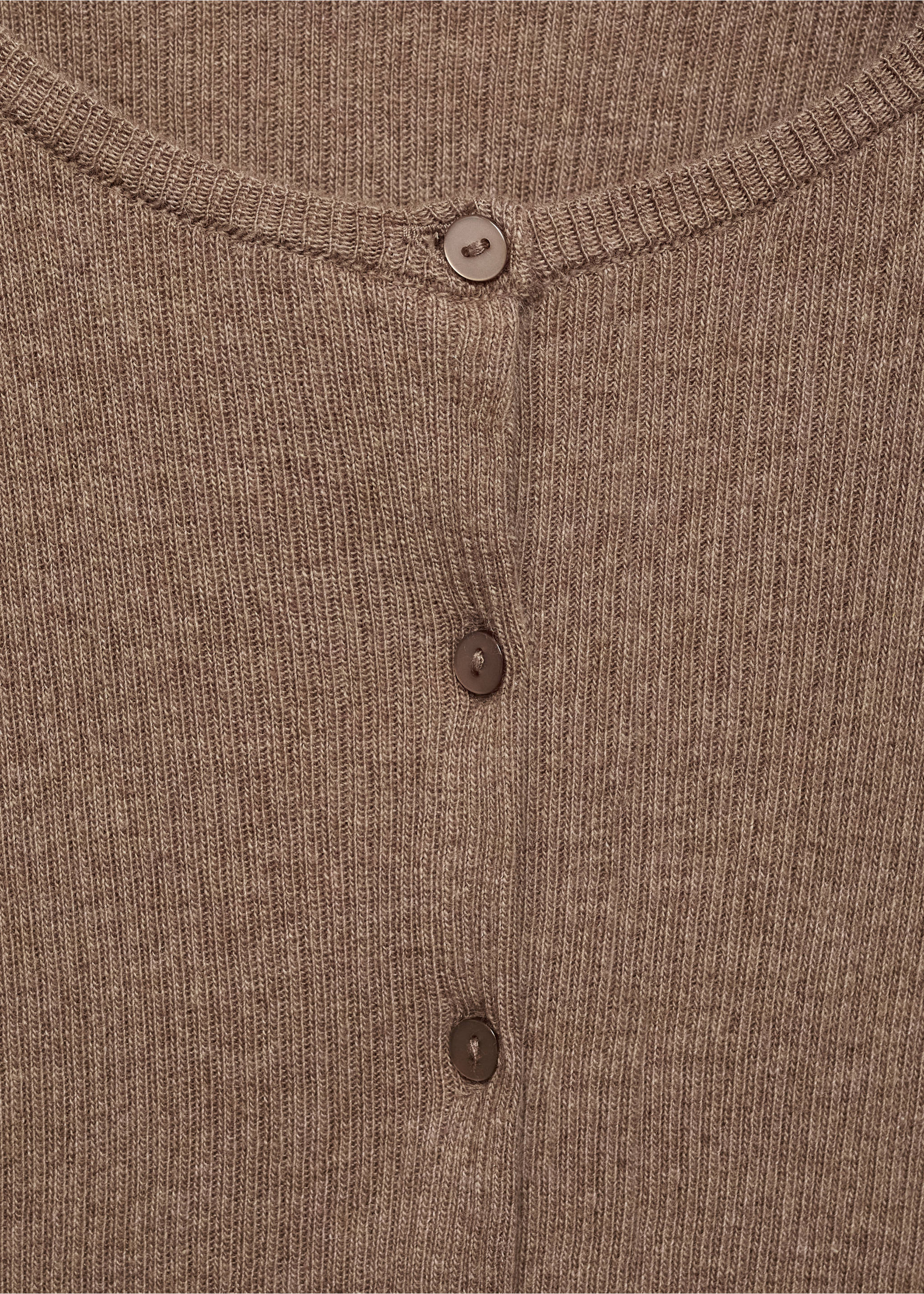 Ribbed knit cardigan - Details of the article 8, Brown. Ref: 17053280-00.
