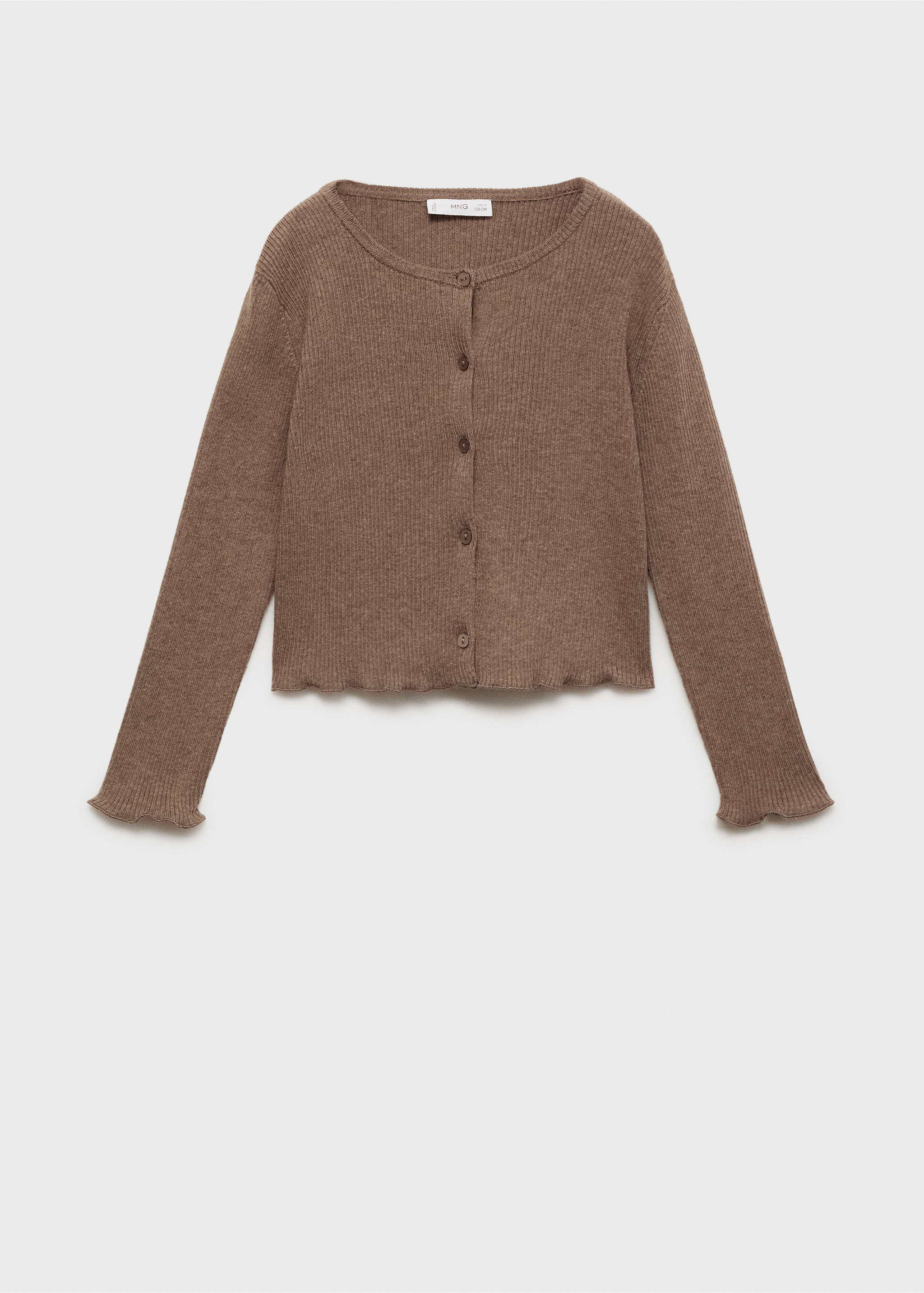 Ribbed knit cardigan - Article without model, Brown. Ref: 17053280-00.