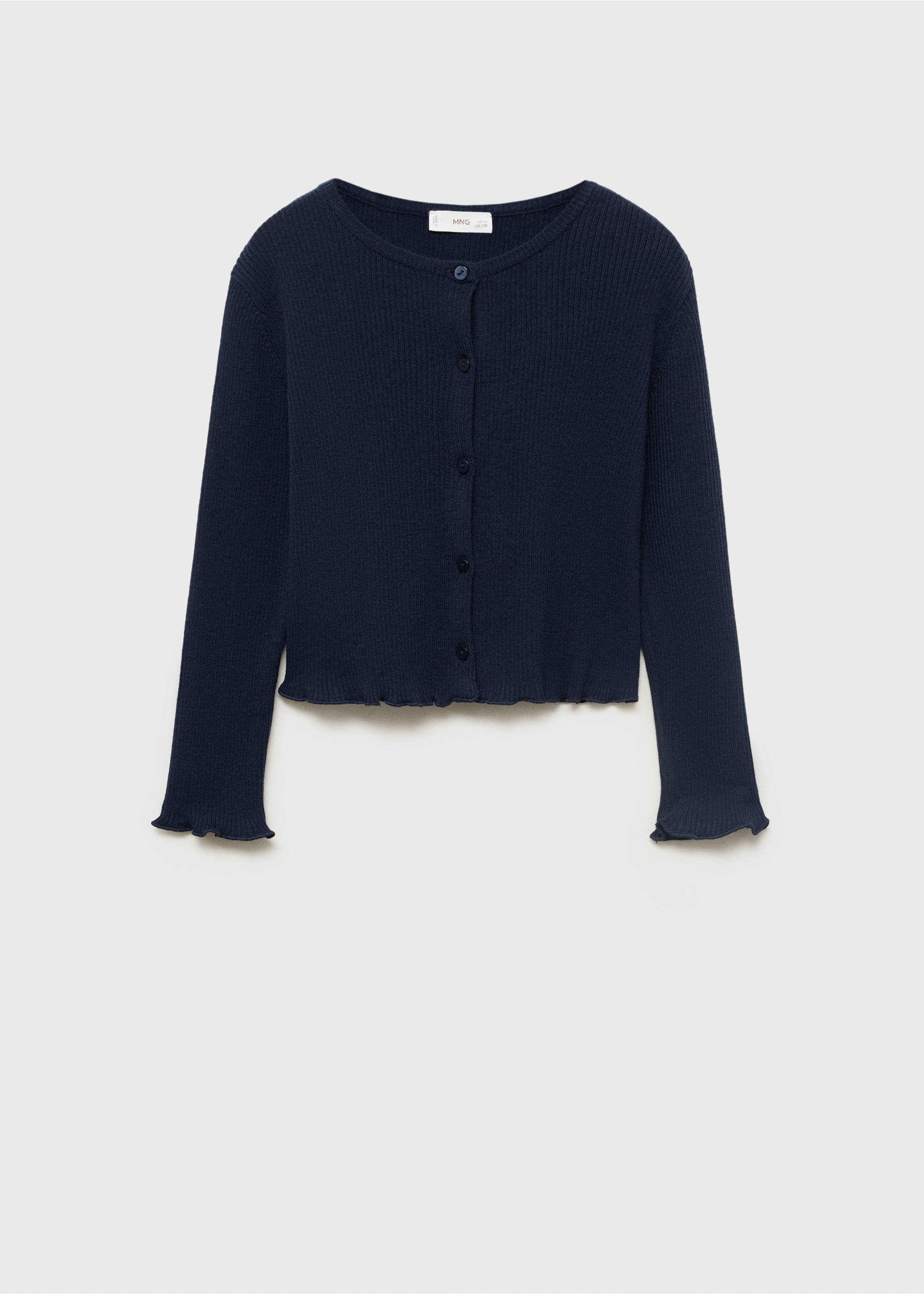 Ribbed knit cardigan - Article without model, Navy. Ref: 17053280-00.