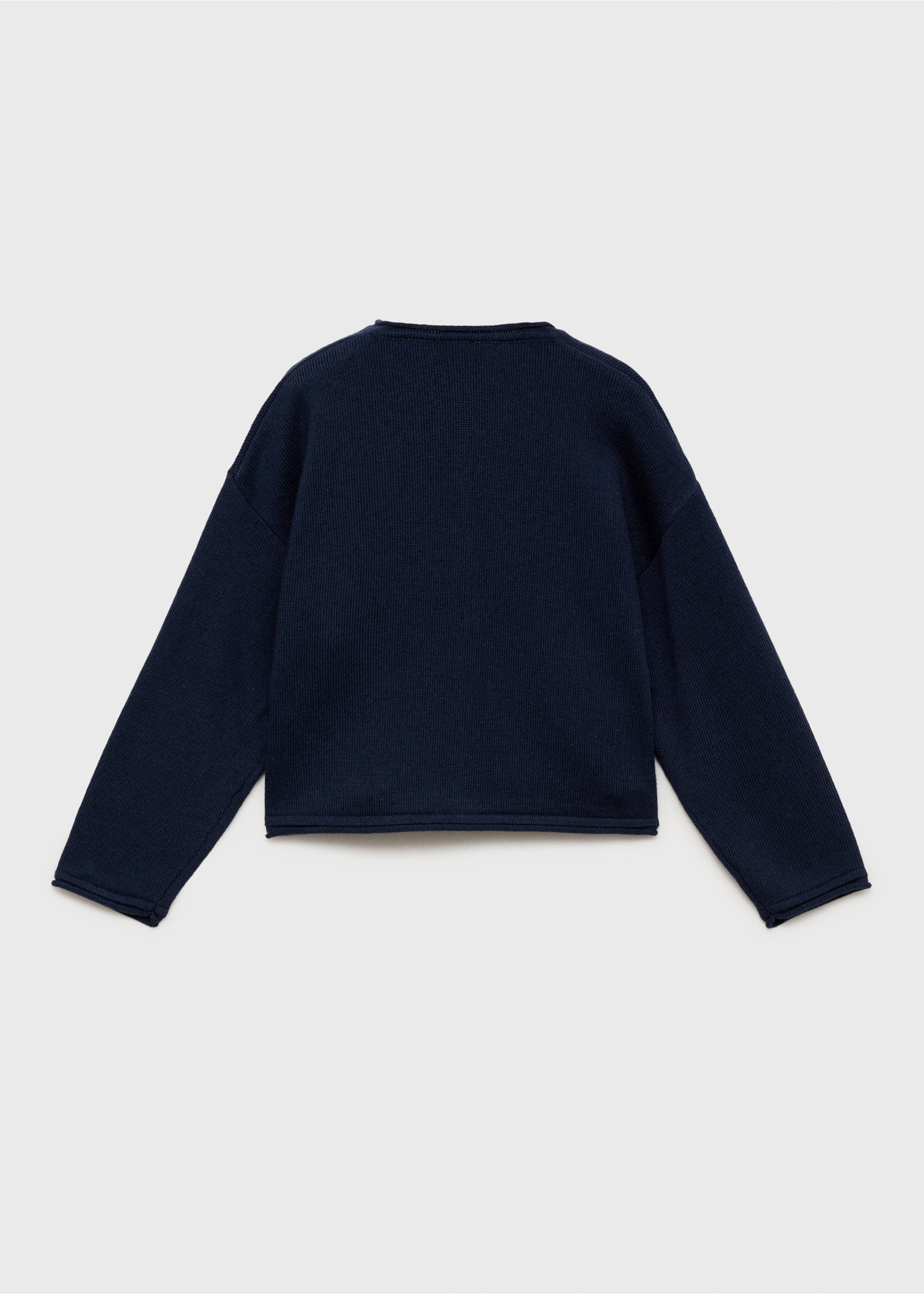 Knitted button cardigan - Reverse of the article, Navy. Ref: 17053281-00.