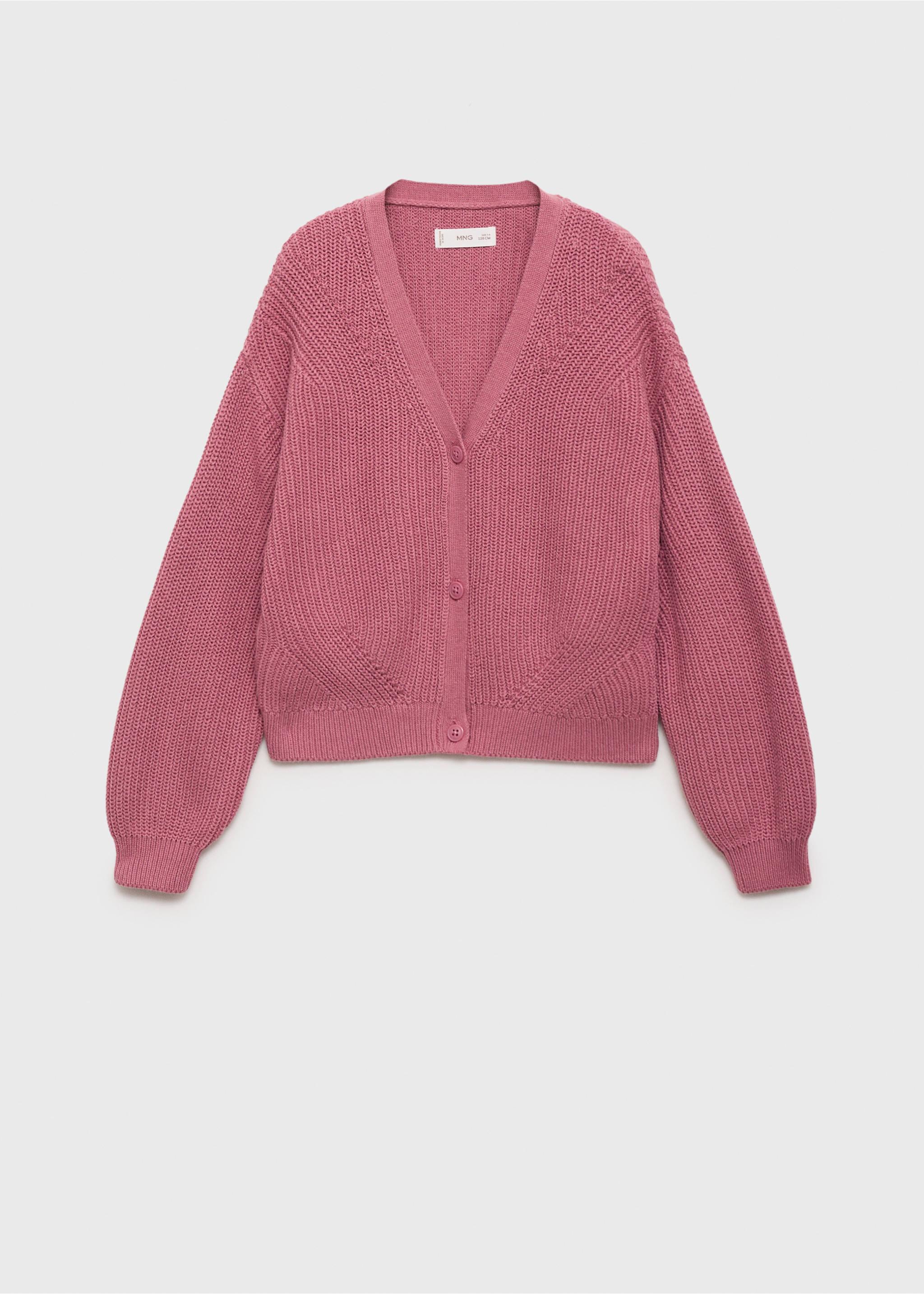 Knitted button cardigan - Article without model, Cherry. Ref: 17053282-00.