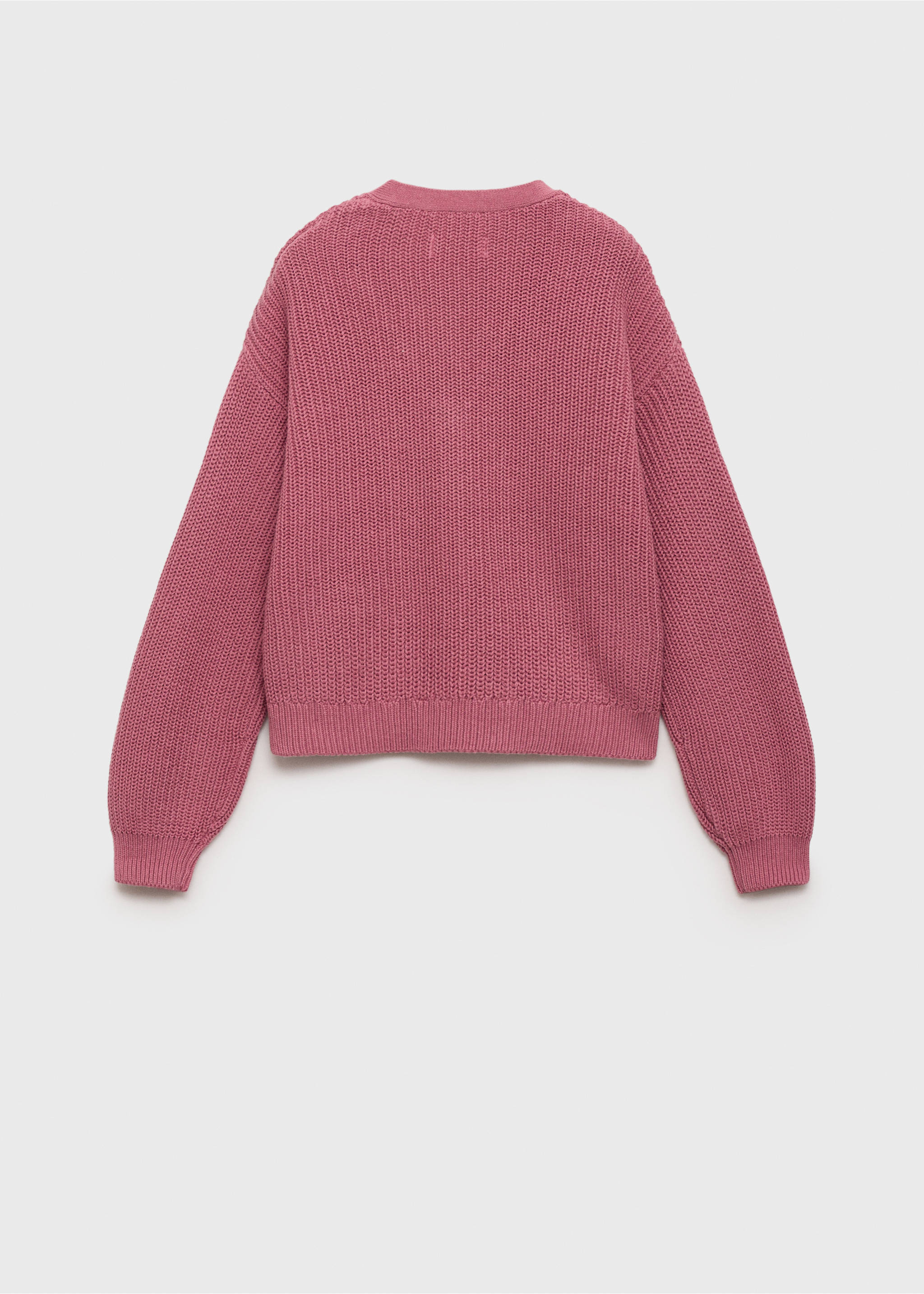 Knitted button cardigan - Reverse of the article, Cherry. Ref: 17053282-00.