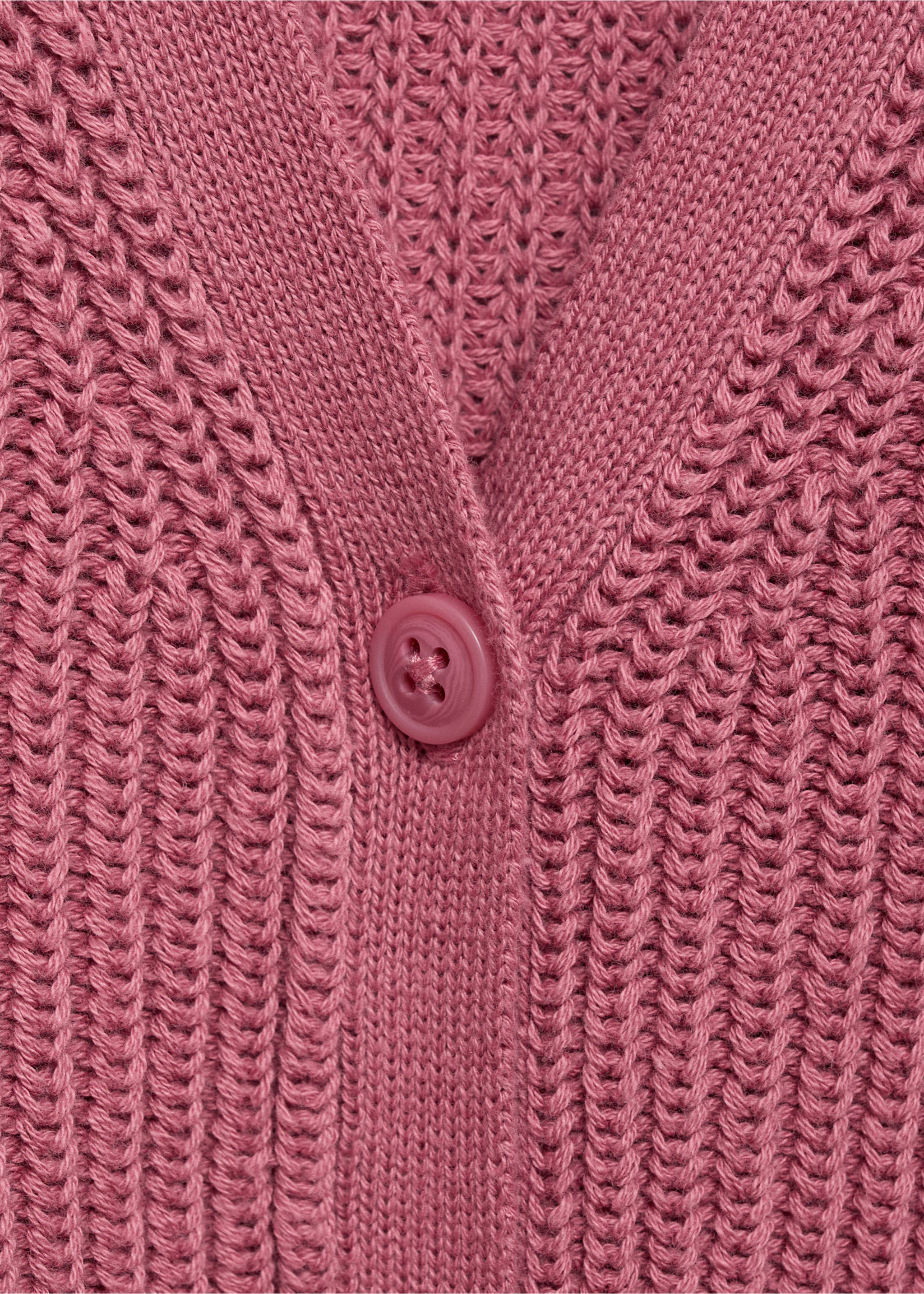 Knitted button cardigan - Details of the article 8, Cherry. Ref: 17053282-00.