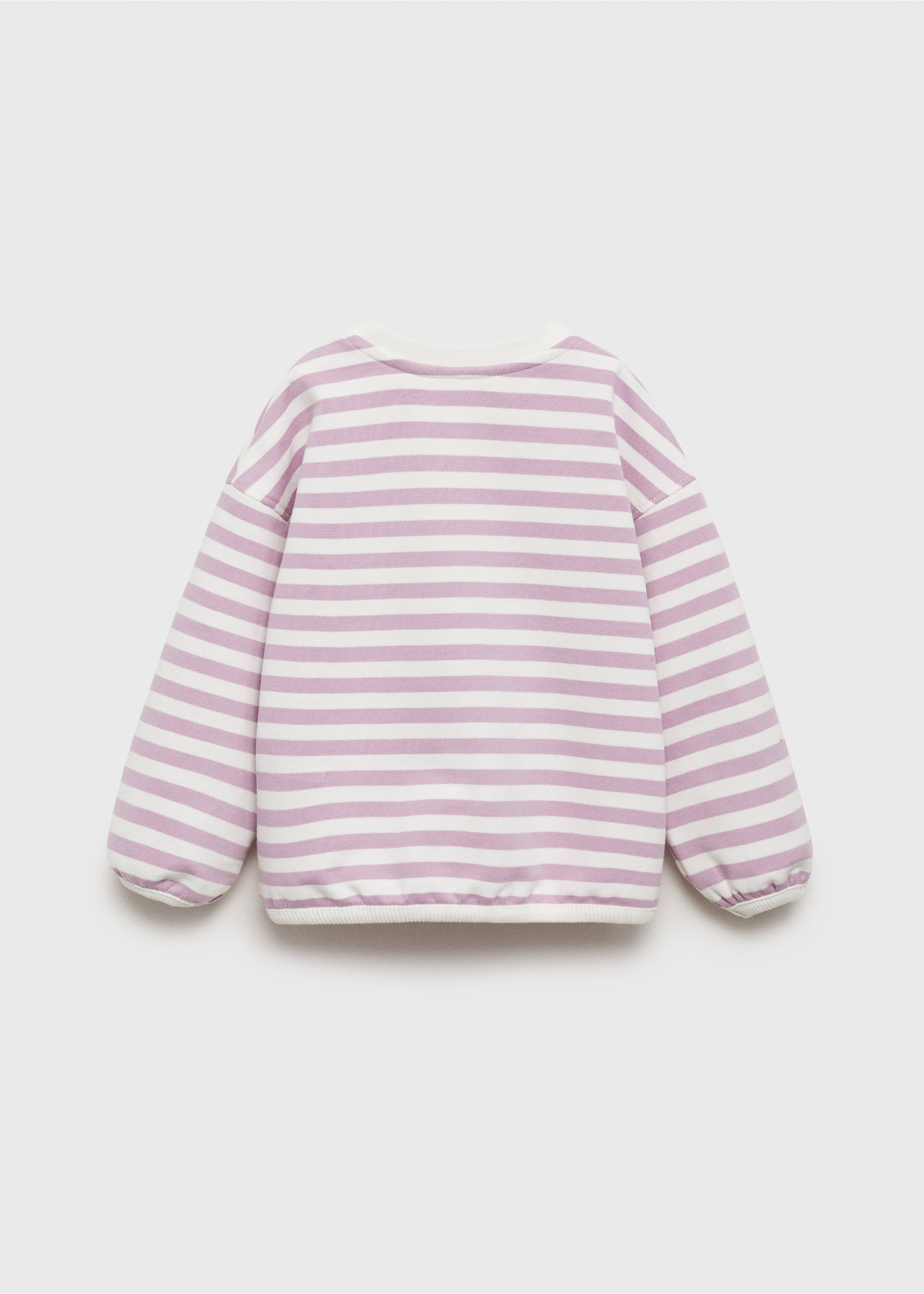 Gestreept katoenen sweatshirt - Achterkant van het artikel, Lila. Ref: 17053283-00.