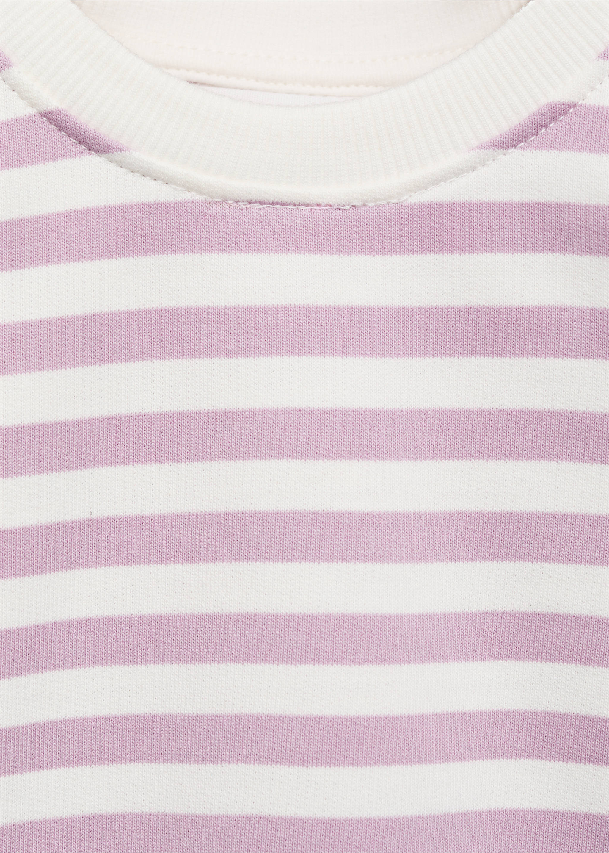 Gestreept katoenen sweatshirt - Detail van het artikel 8, Lila. Ref: 17053283-00.