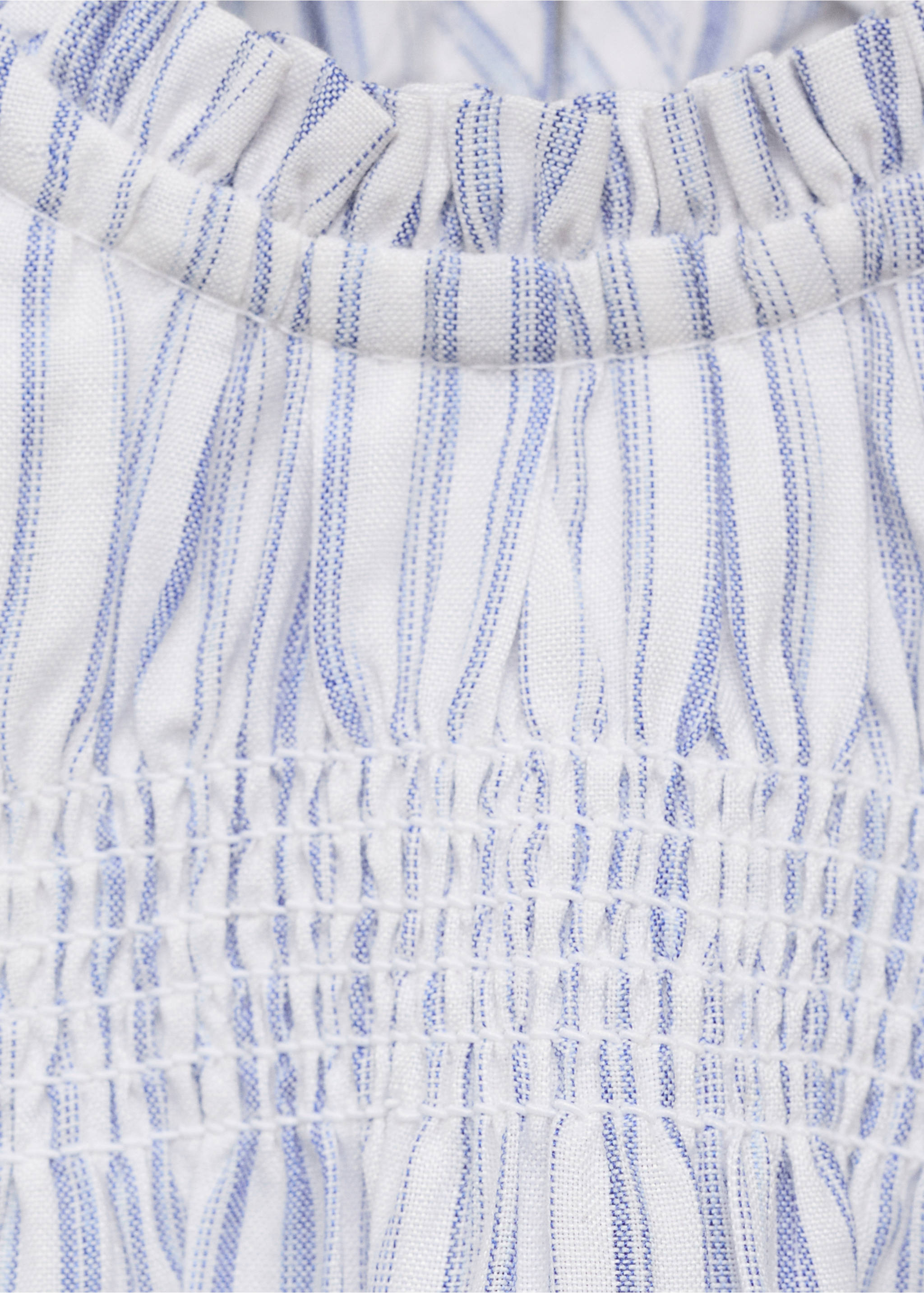 Blusa rayas fruncida - Detalle del artículo 0, Azul celeste. Ref: 17053284-00.